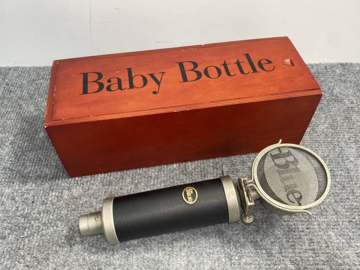 Blue Baby Bottle Condenser Microphone with Pop Guard Used Tested