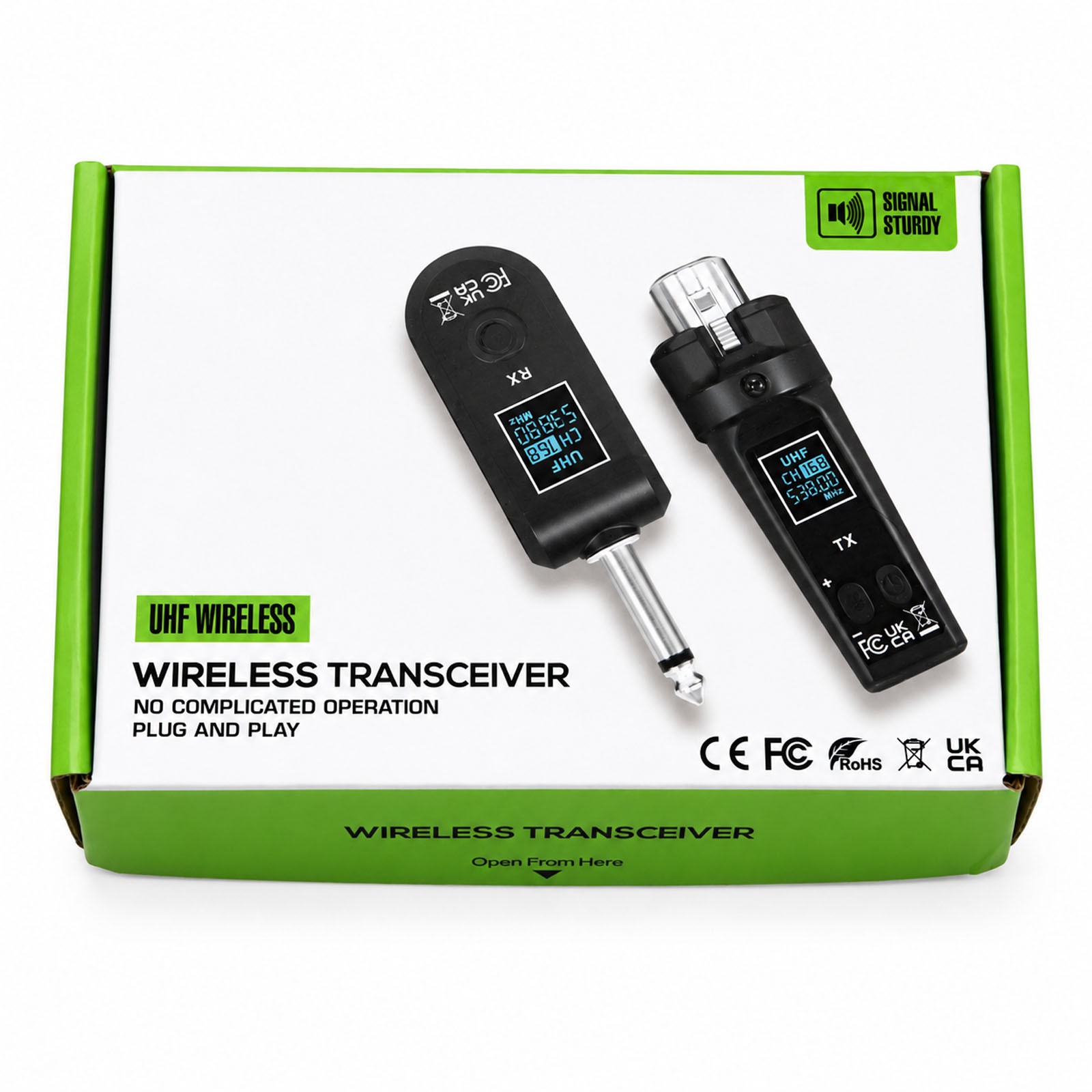Professional Wireless Guitar XLR Transmitter Receiver System 510-590MHz 30-50m