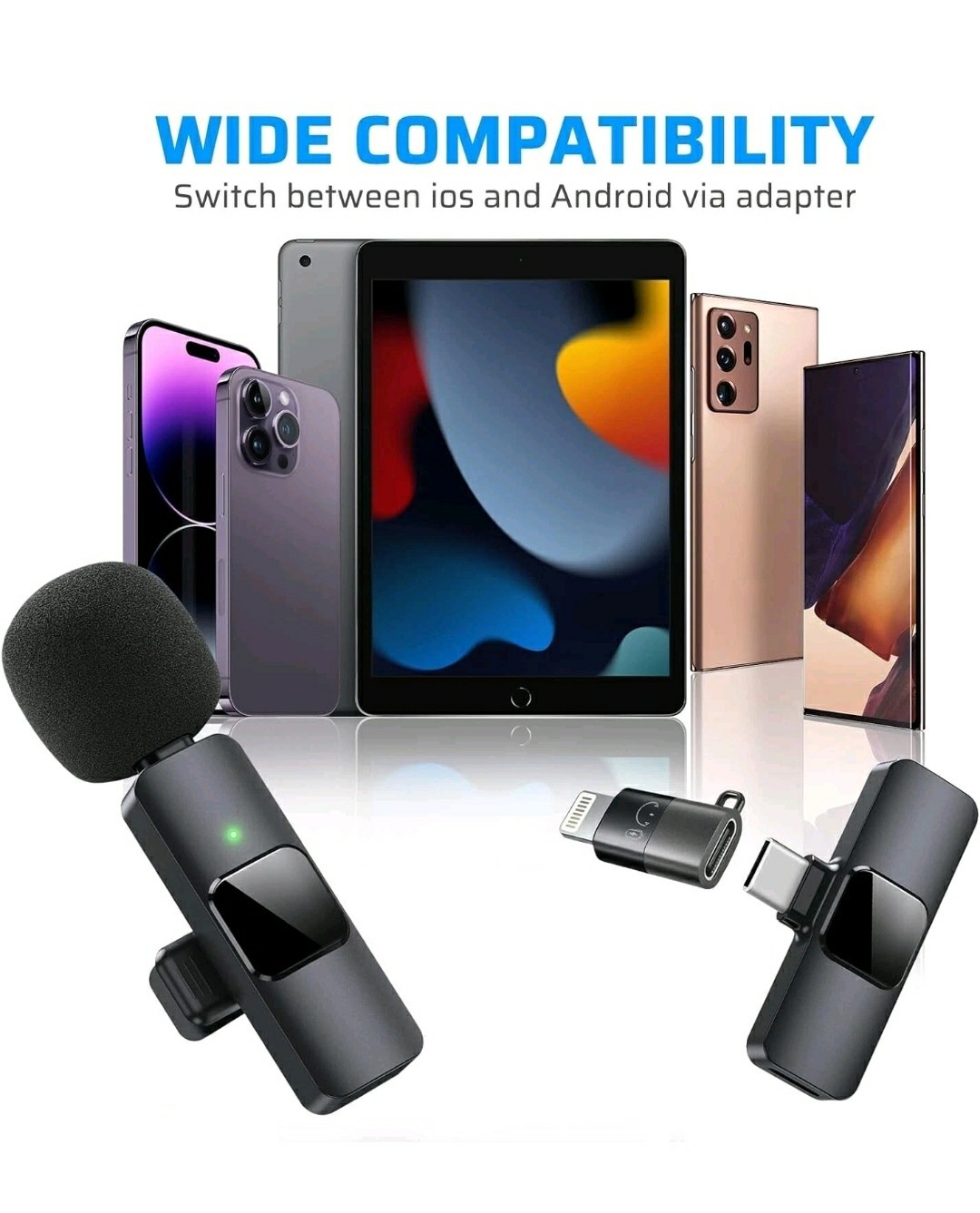 Dual Wireless Lavalier Microphone Camera/iPhone/Android/GoPro Professional Lapel