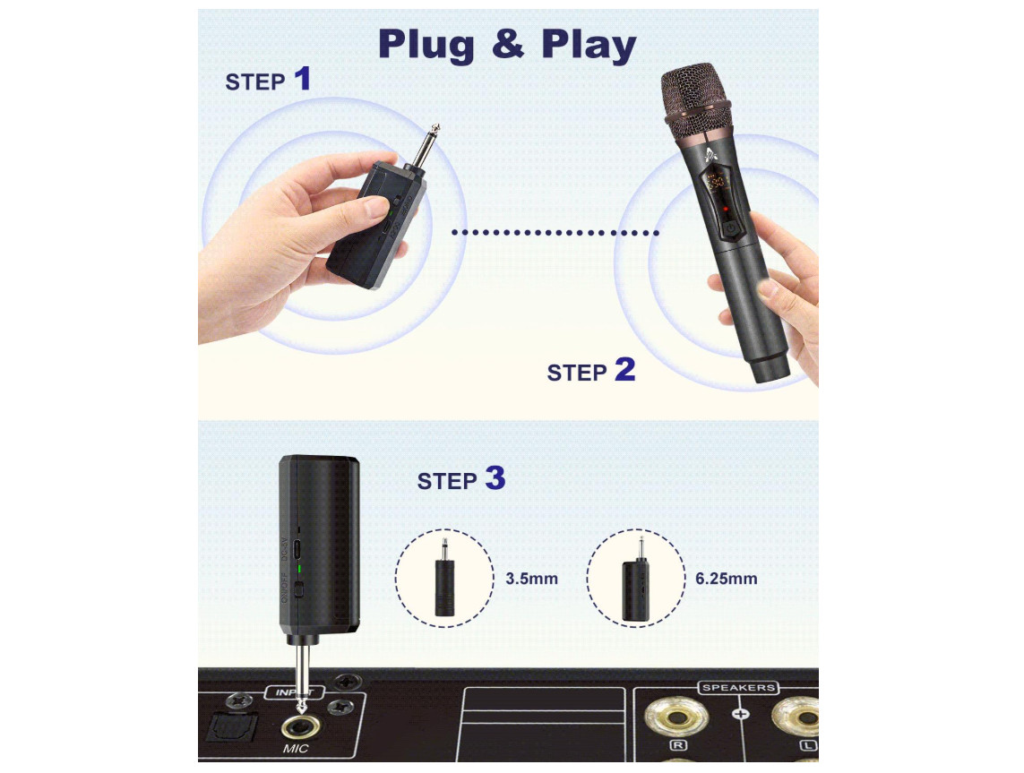Microfono Inalambrico Microfono De Karaoke Con Modulo De Conversion Dc-Dc Nueva