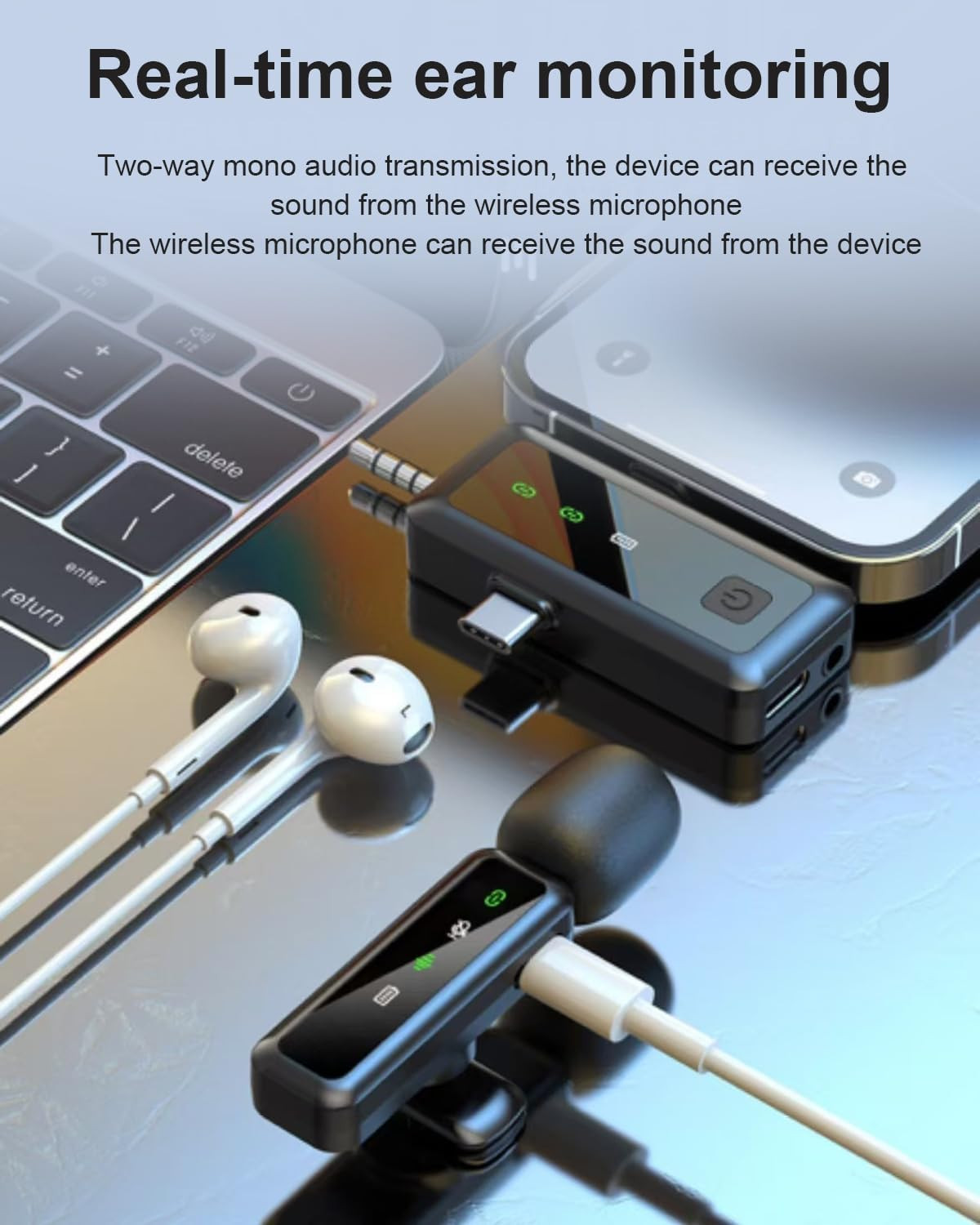 3 in 1 Wireless Microphone for Iphone, Mini Lapel Mic for Ipad, Android, Came…