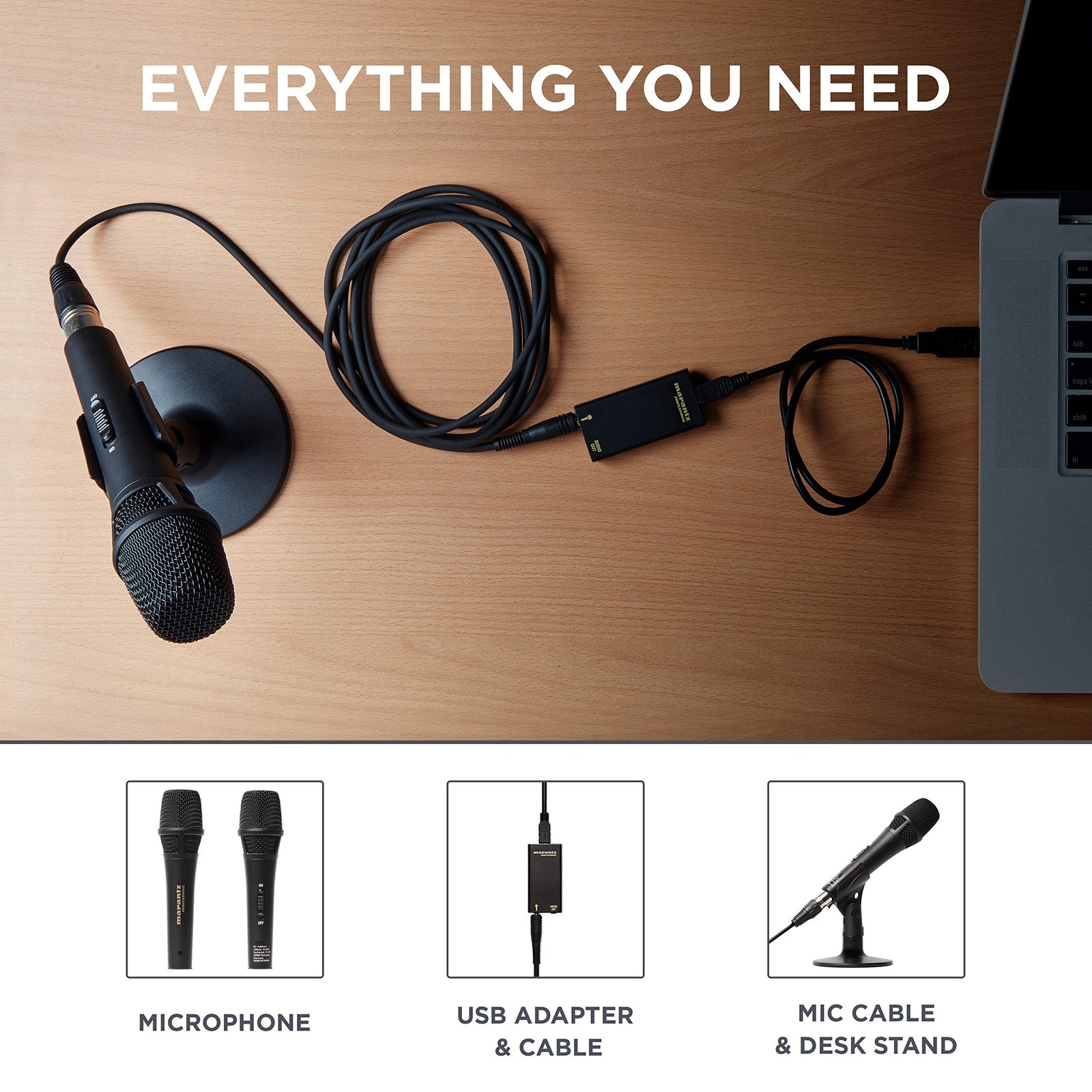 Marantz Pro M4U – USB Condenser Microphone With Audio Interface, Mic Cable an…