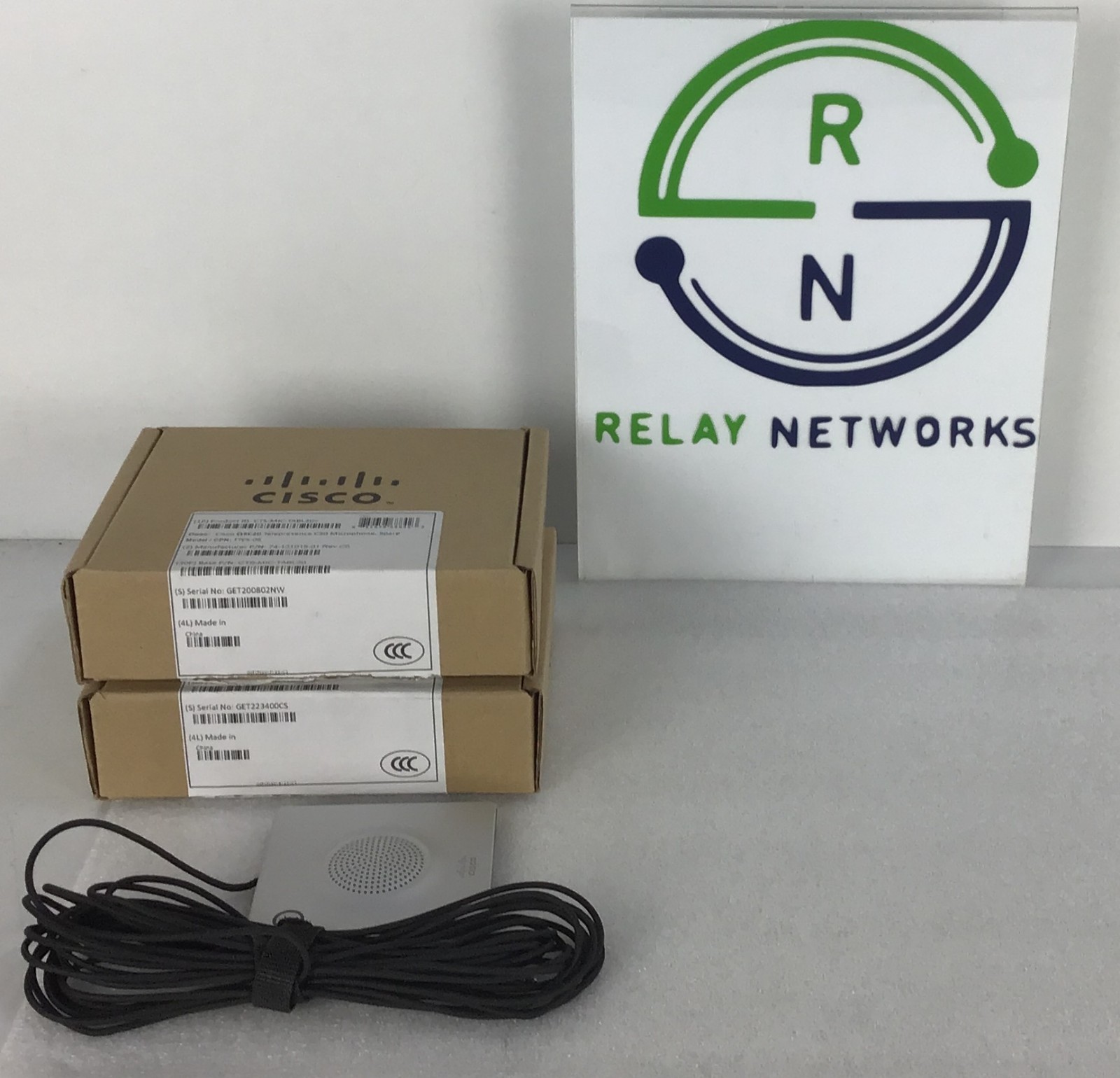 LOT OF 3 Cisco CTS-MIC-TABL20 TTC5-06 Telepresence C20 Microphone 2 NOB, 1 Used