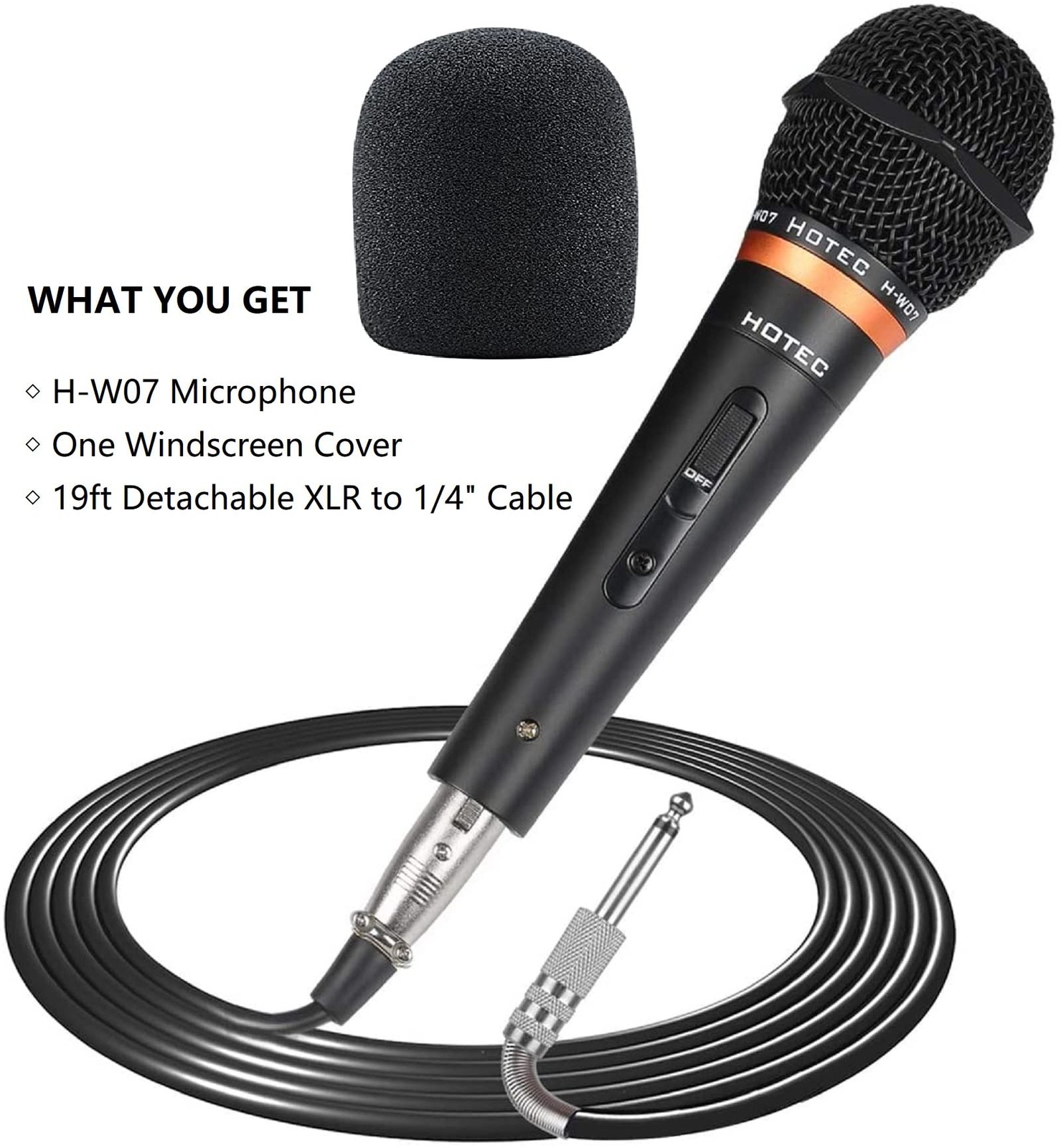 Premium Vocal Dynamic Handheld Microphone with 19ft Detachable XLR Cable and …