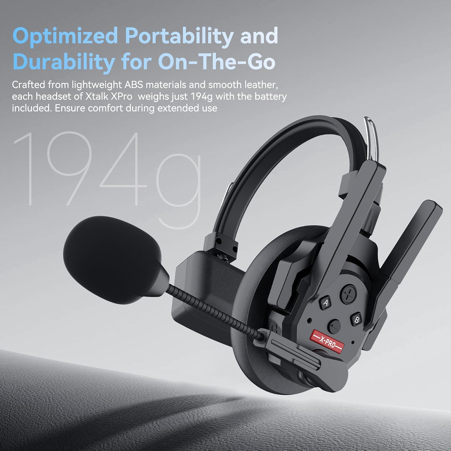 Xtalk Xpro Wireless Intercom Headset with Antenna Enhanced Signal Reception 2.4G