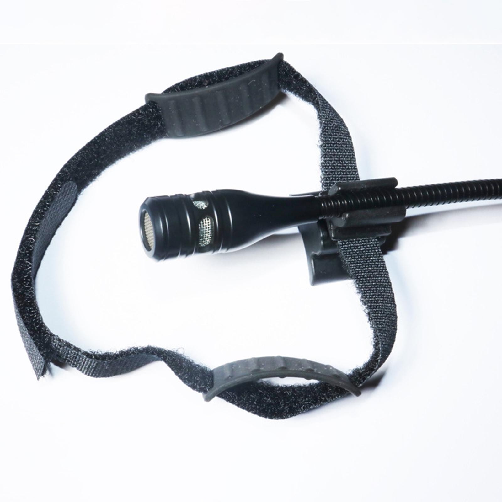 Instrument Microphone Stand Mic Clamp Mic Holder Stand Clip with Fixing Strap