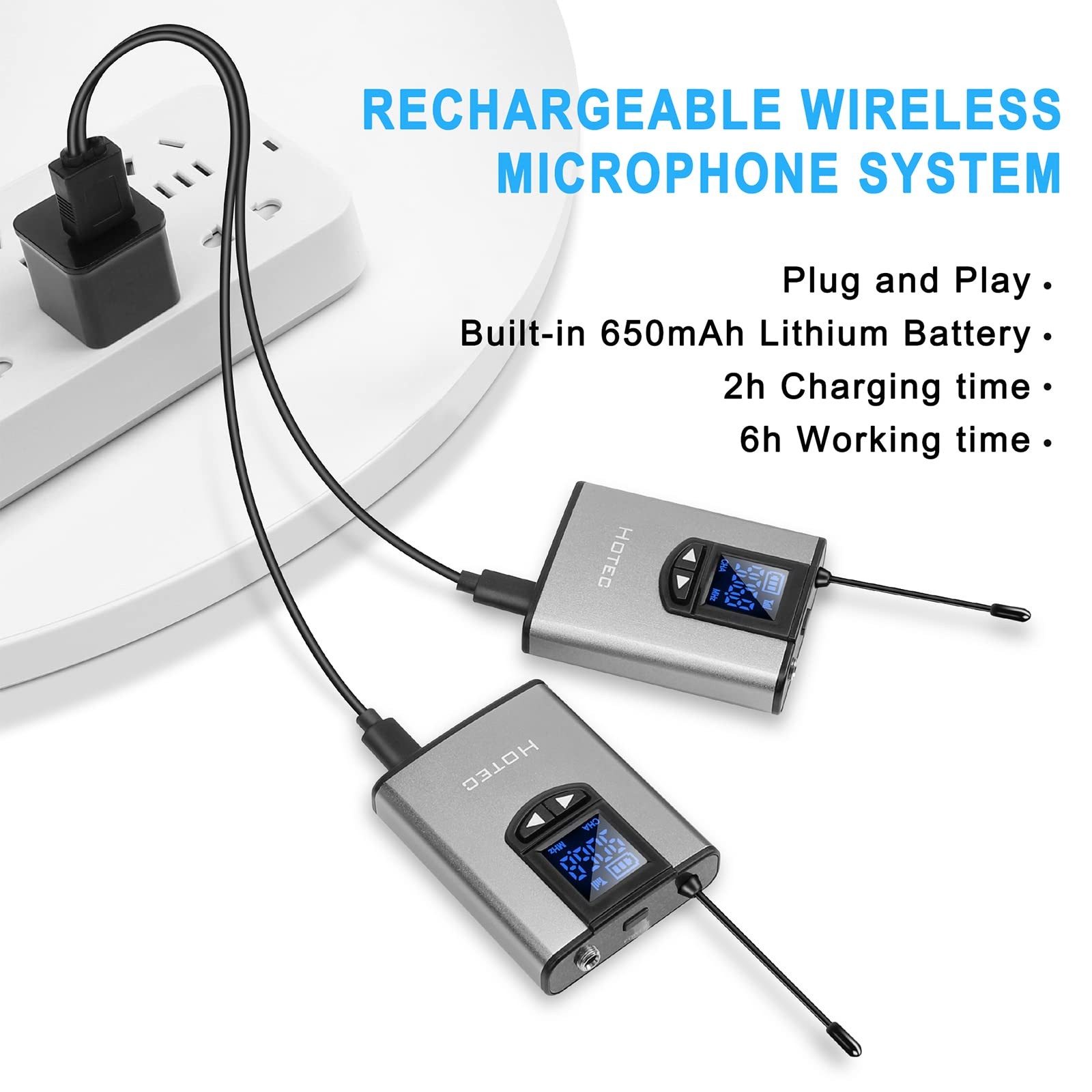 UHF Wireless Microphone System with Dual Lapel/Lavalier and Headset Microphon…