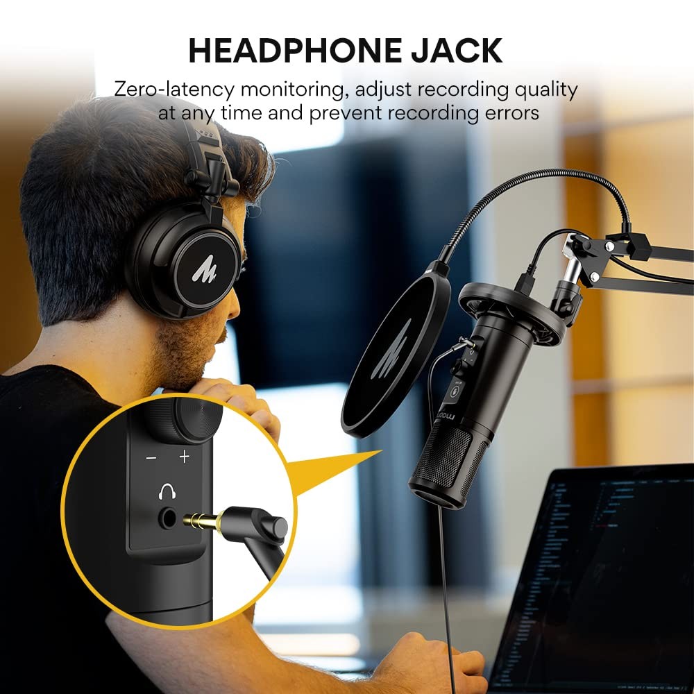 USB Microphone for PC, Professional Computer Condenser Mic with Mute, Mic Gai…