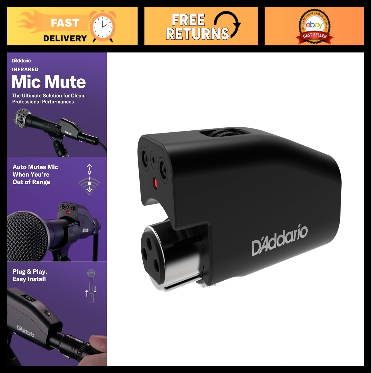 Infrared Microphone Sensor Mic Mute – Feedback Eliminator for Clear Sound