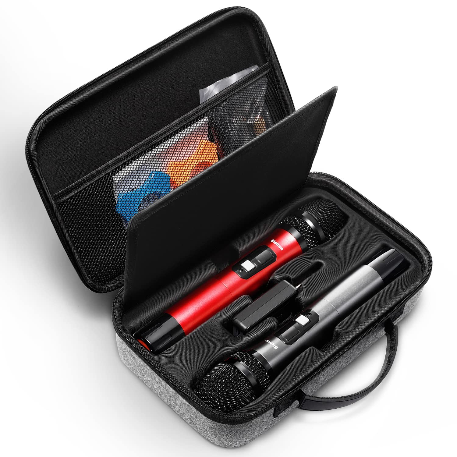 Portable Hard Shell Case for Two Wireless Microphones – EVA Storage Solution