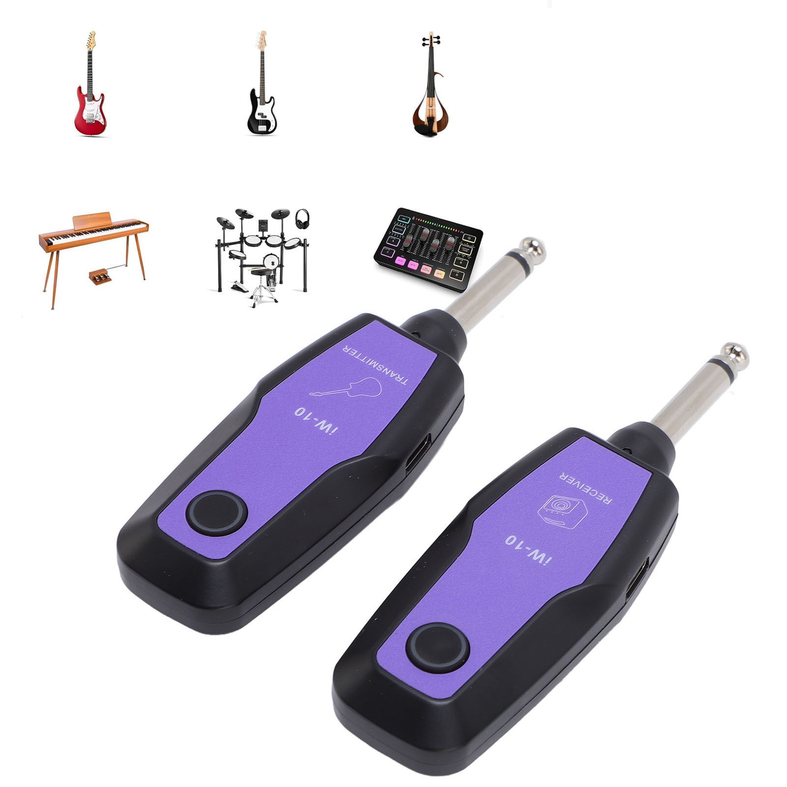 2.4GHz Wireless Guitar System 98FT Range 4 Channel USB C Rechargeable Guita IZCS