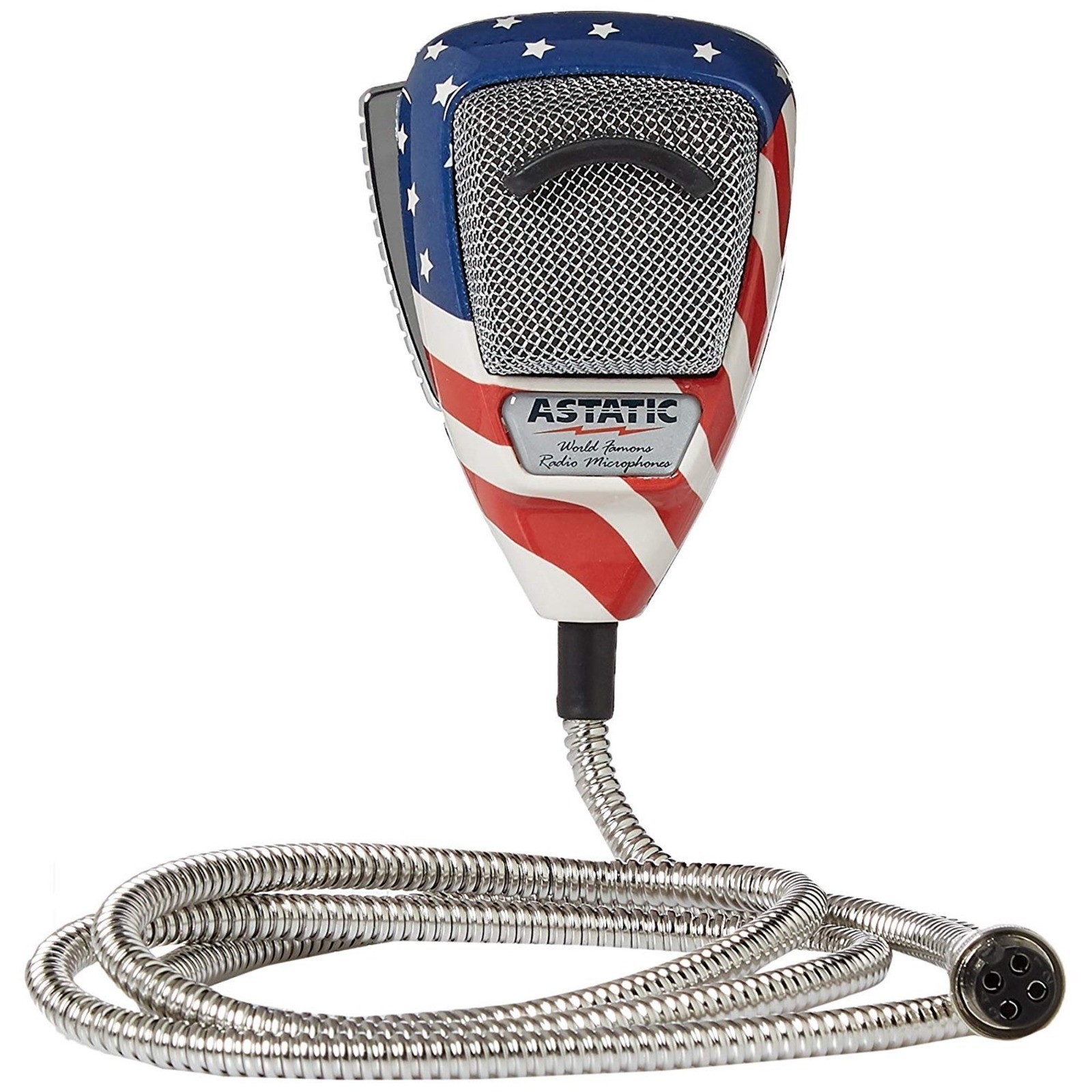 Astatic Stars N’ Stripes CB Microphone 302-10309 Noise-Canceling 4-Pin Patriotic
