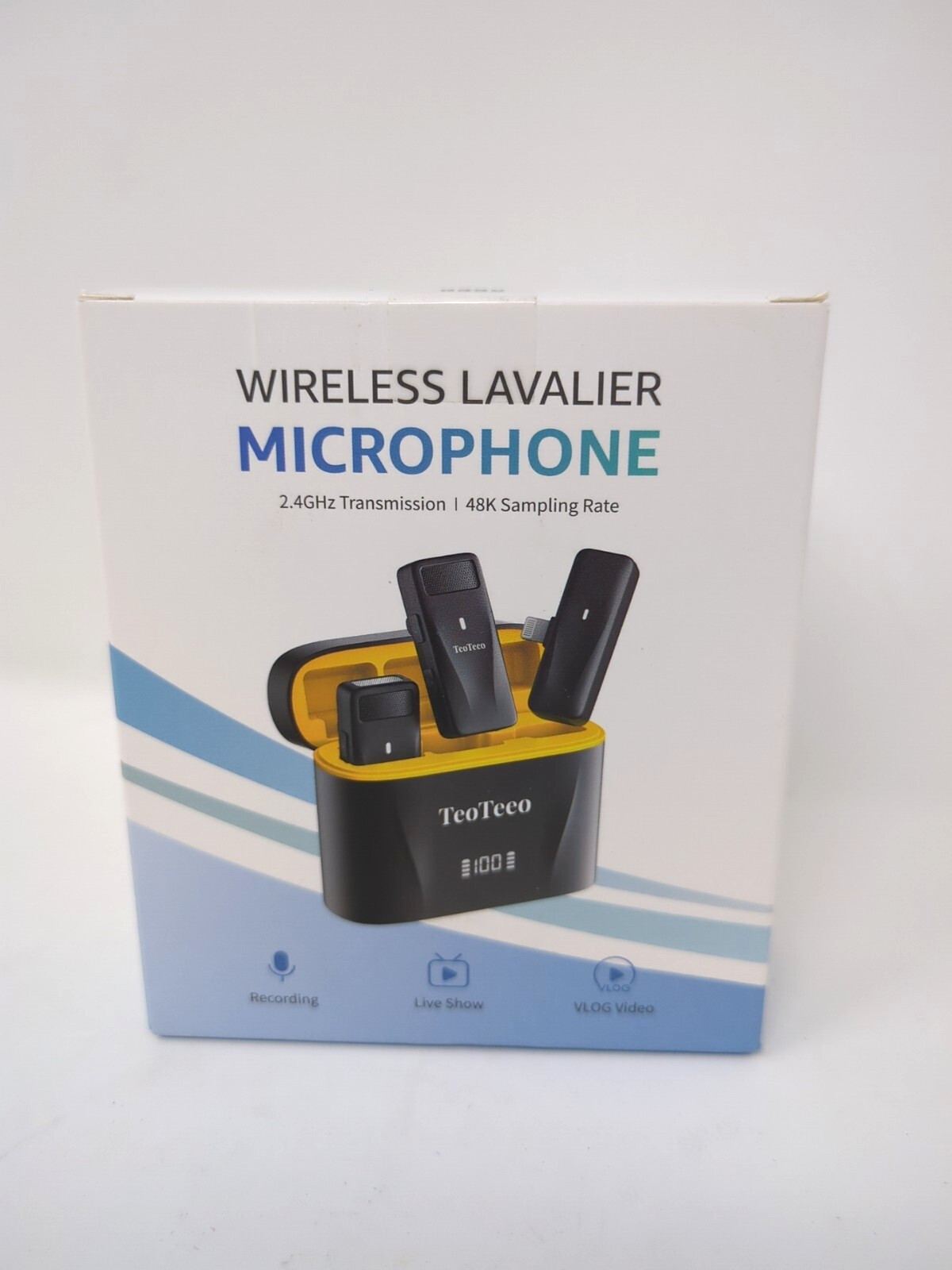 2-pack Wireless Lavalier Microphone for iPhone iPad with Charging Case – TeoTee