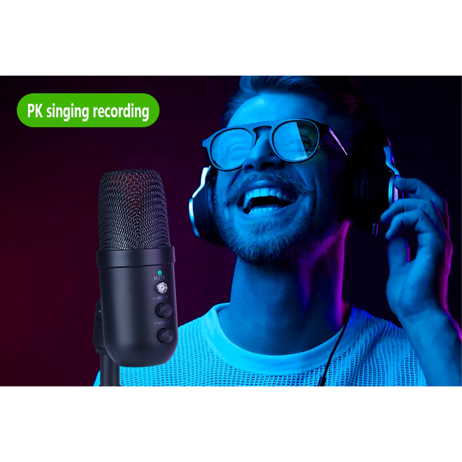 Condenser USB Microphone With Built In Noise Cancellation For Interviews