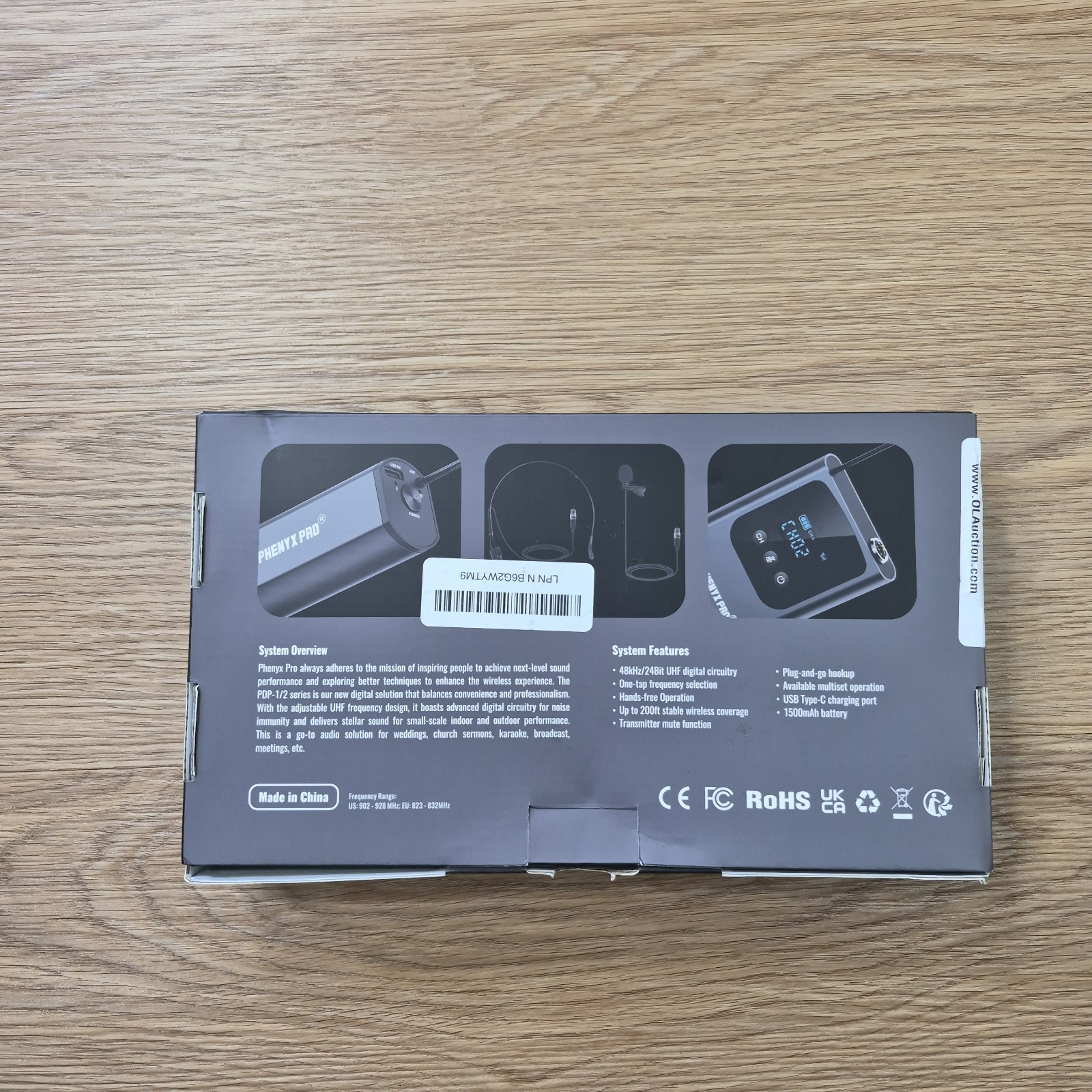 Phenyx Pro PDP-1-1B Single Wireless Microphone System, Digital UHF NEW