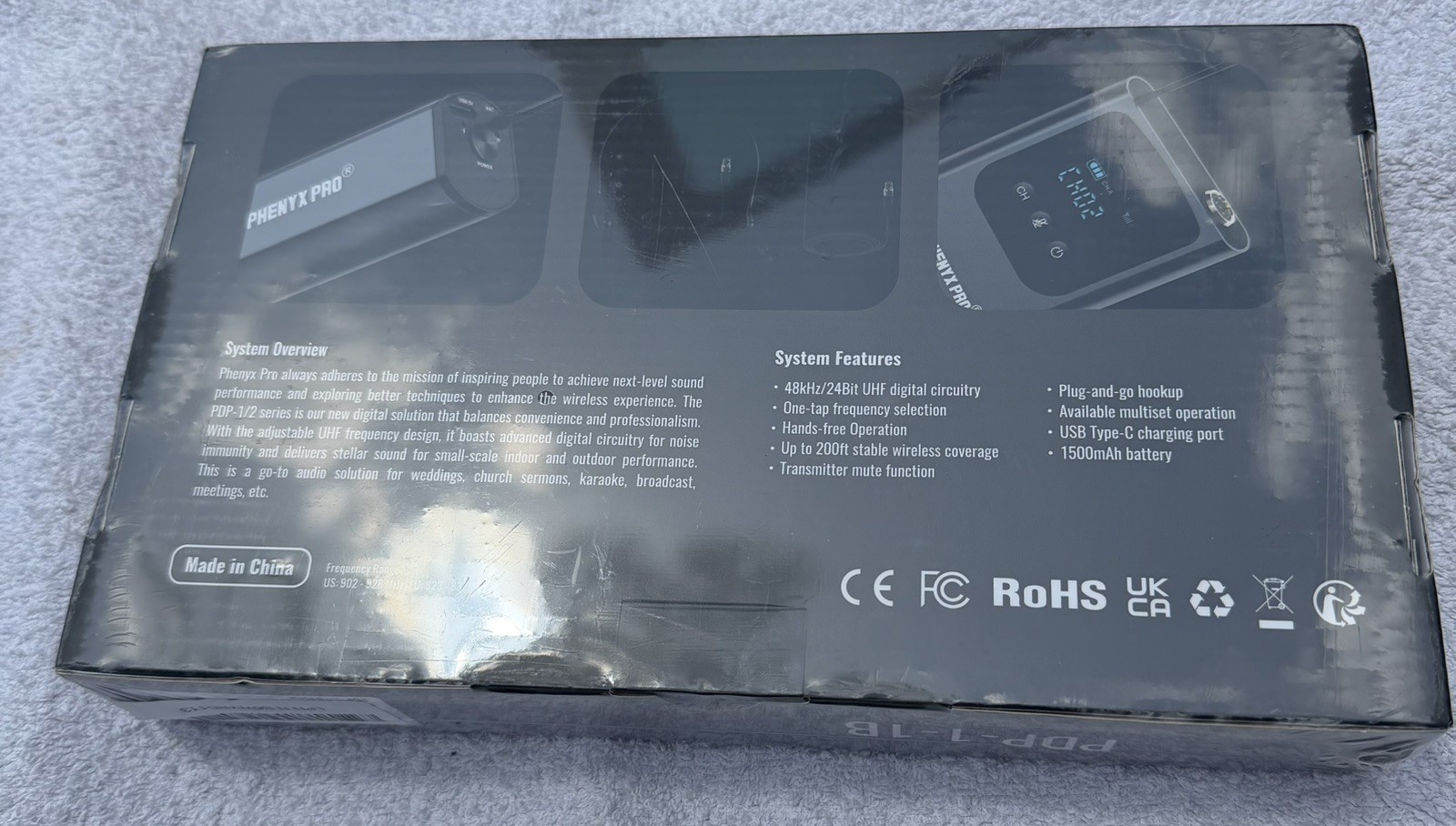 Phenyx Pro Single Digital Wireless Microphone System, w/Mini Receiver…PDP-1-1B