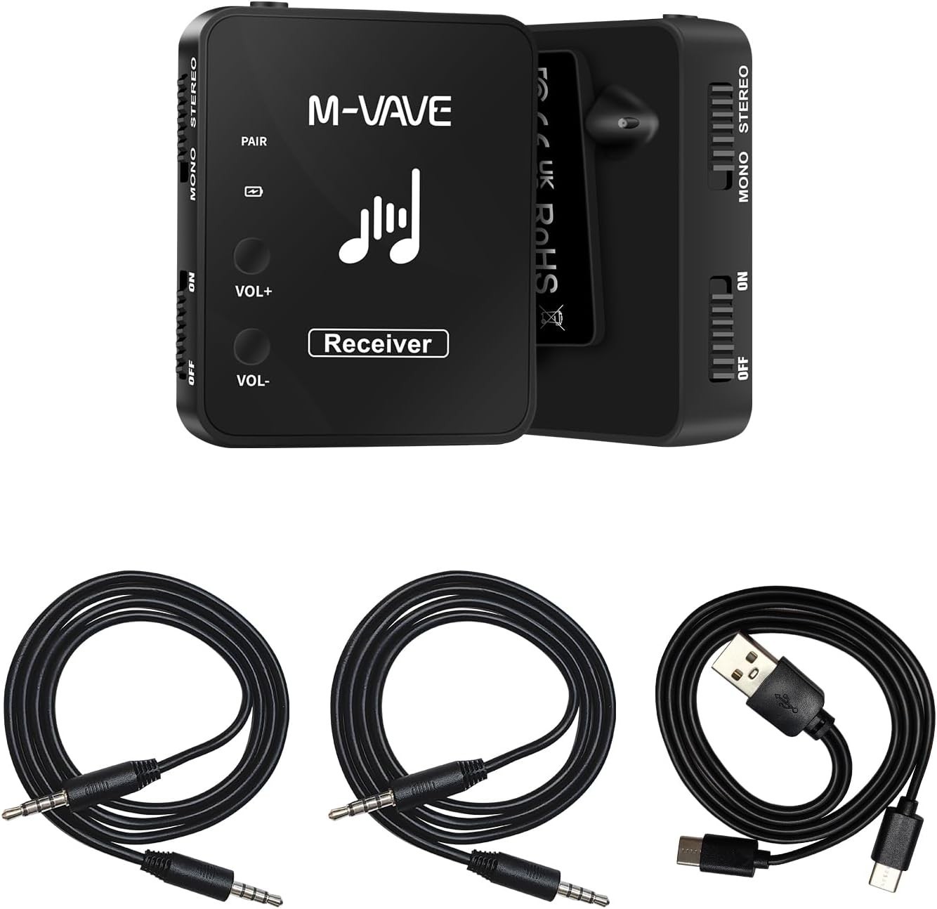 M-VAVE Wireless In Ear Monitor System 2.4G Stereo IEM Transmitter Receiver Stage