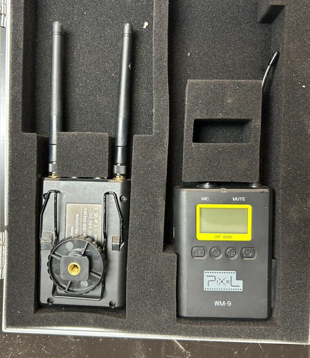Pixel WM-9 Wireless Video Recording Microphone Tx/Rx 638-694 MHz