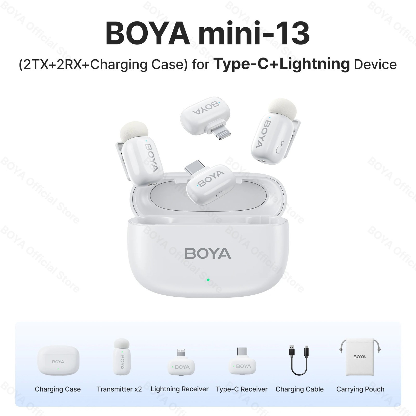 BOYA Mini Wireless Lavalier Microphone iPhone Android Type C Vlog Mic