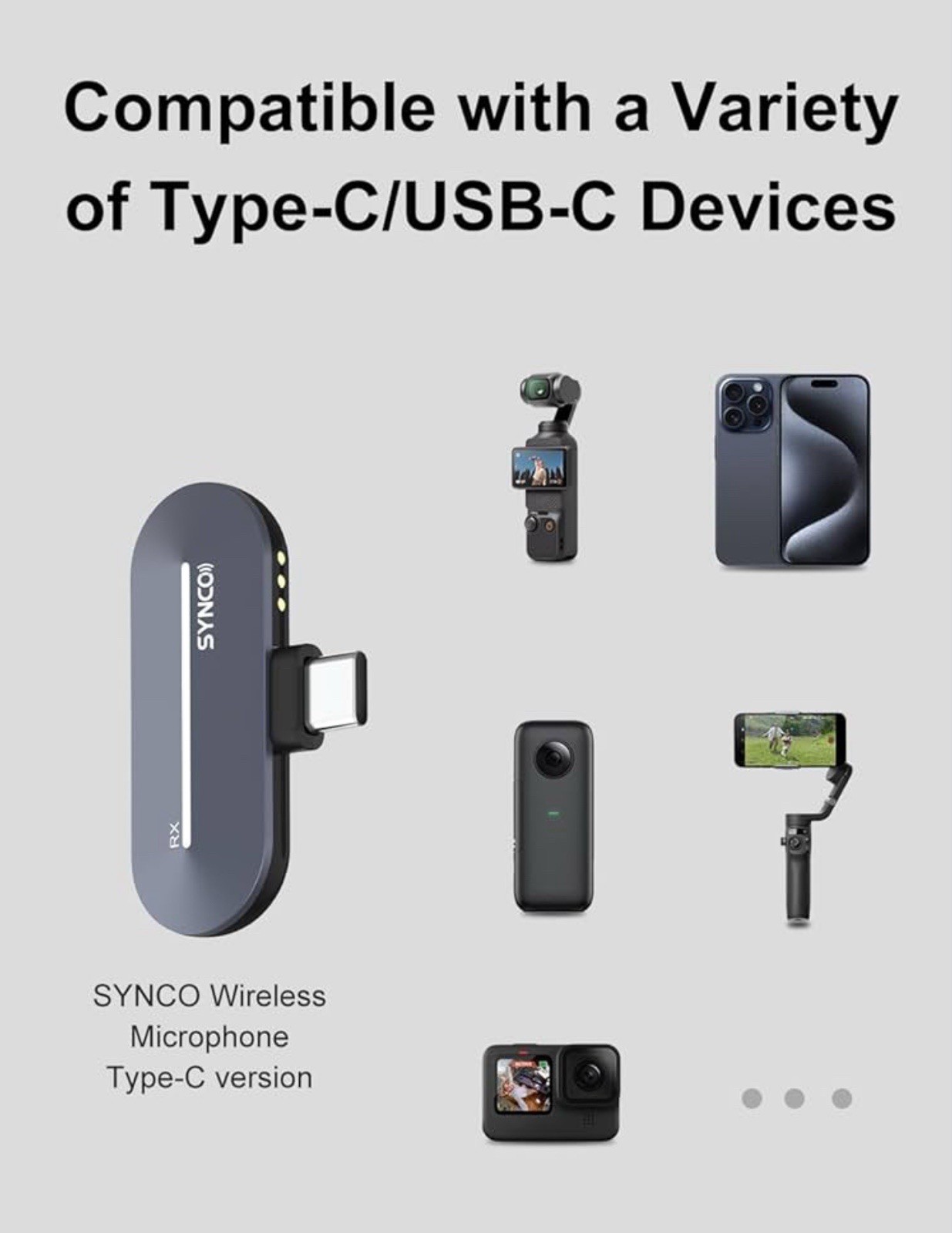 Wireless Lavalier Microphone for Android, P1T USB-C Lav Mic with Charging Cas…