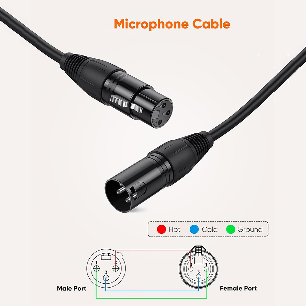 XLR Pro Audio 3Pin Male to Female Mixer MIC Microphone Cord Cable