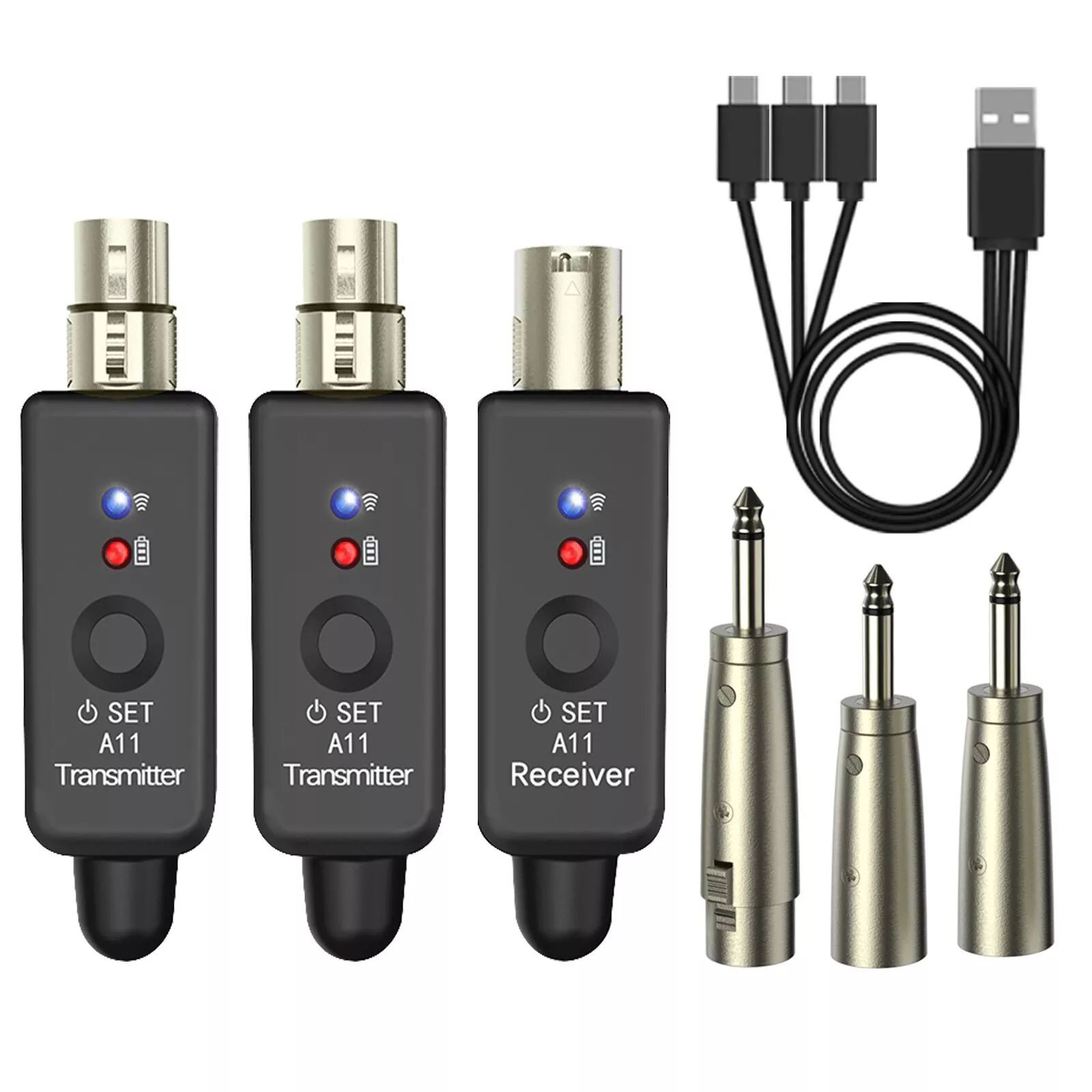 Professional Wireless Transmitter&Receiver Multiple Microphone Compatibility