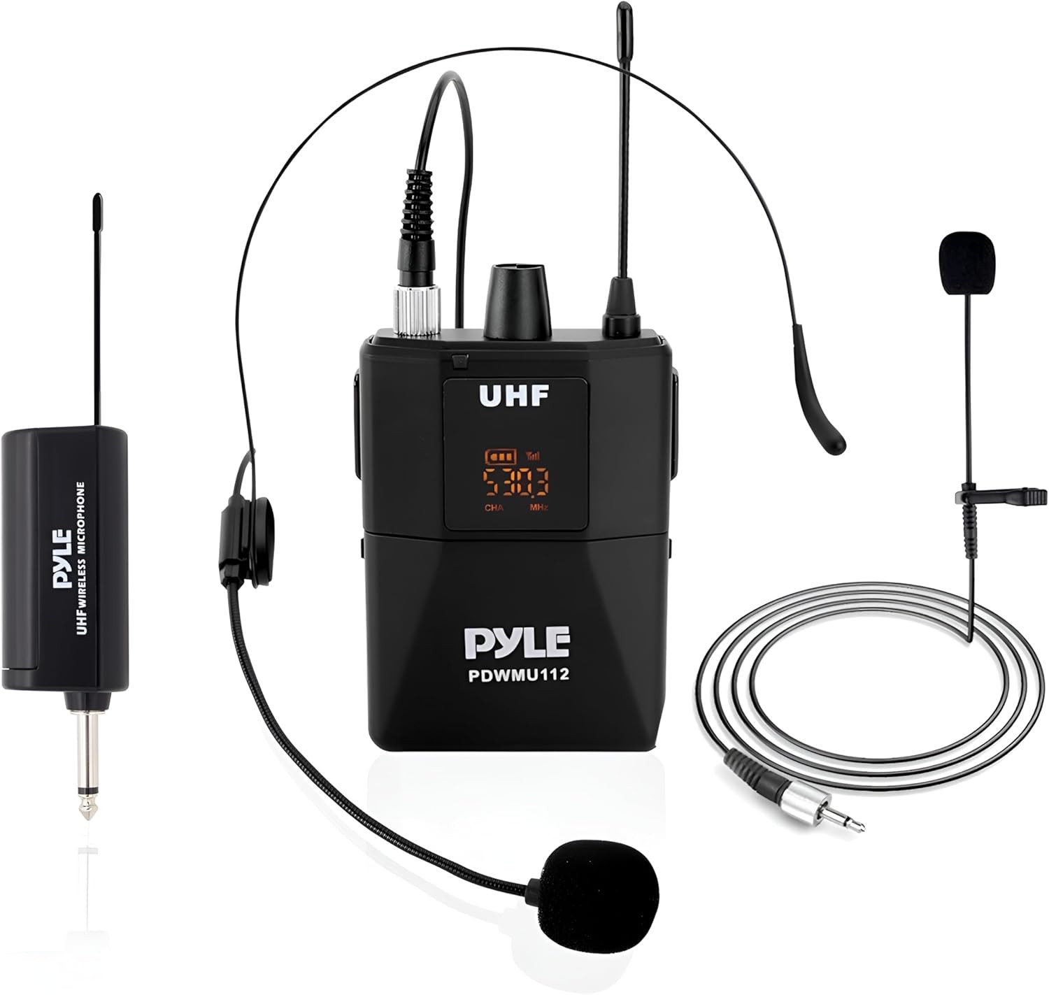 UHF Wireless Microphone System Kit – Portable Professional Cordless Microphone S