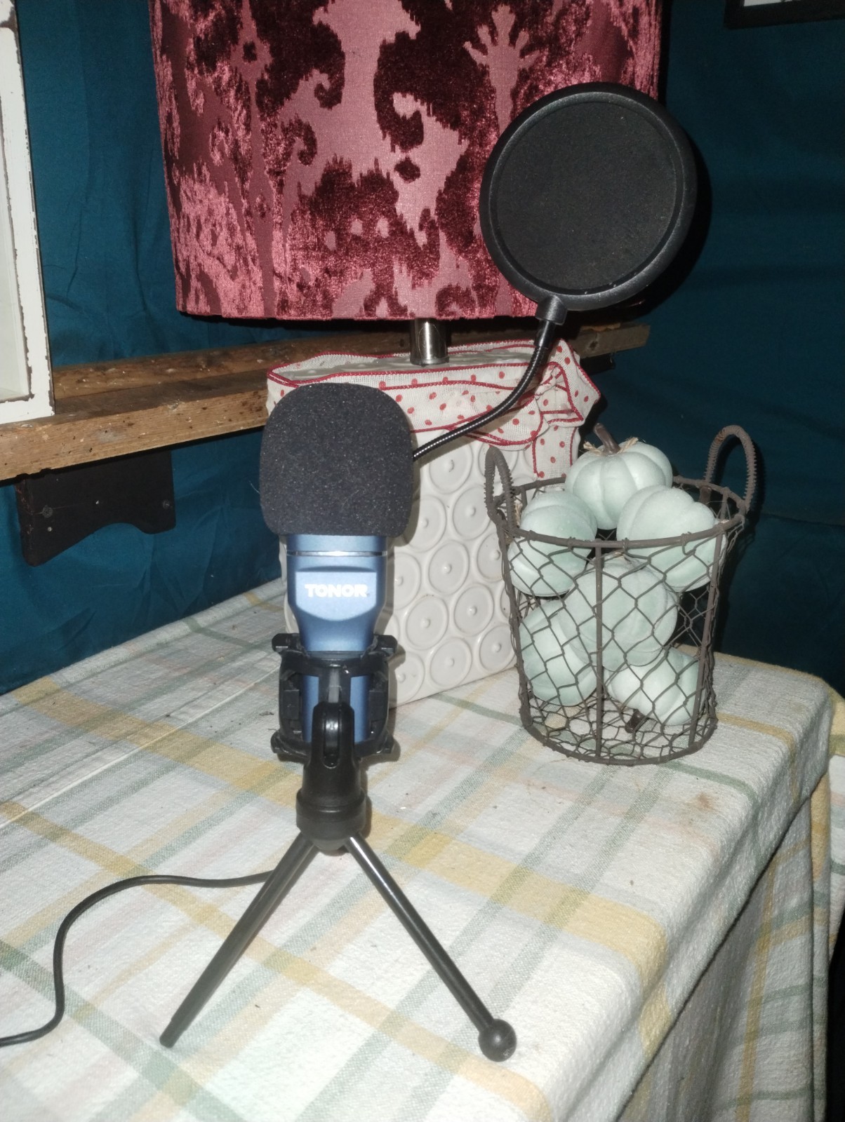 Tonor Condenser Microphone Blue Wired USB 2.0 for Live Broadcasting & Streaming