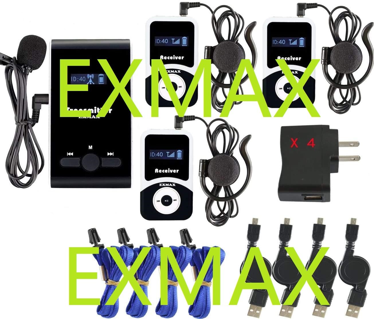 EXMAX ATG-100T 195MHz Wireless Tour Guide System Simultaneous Church Translation