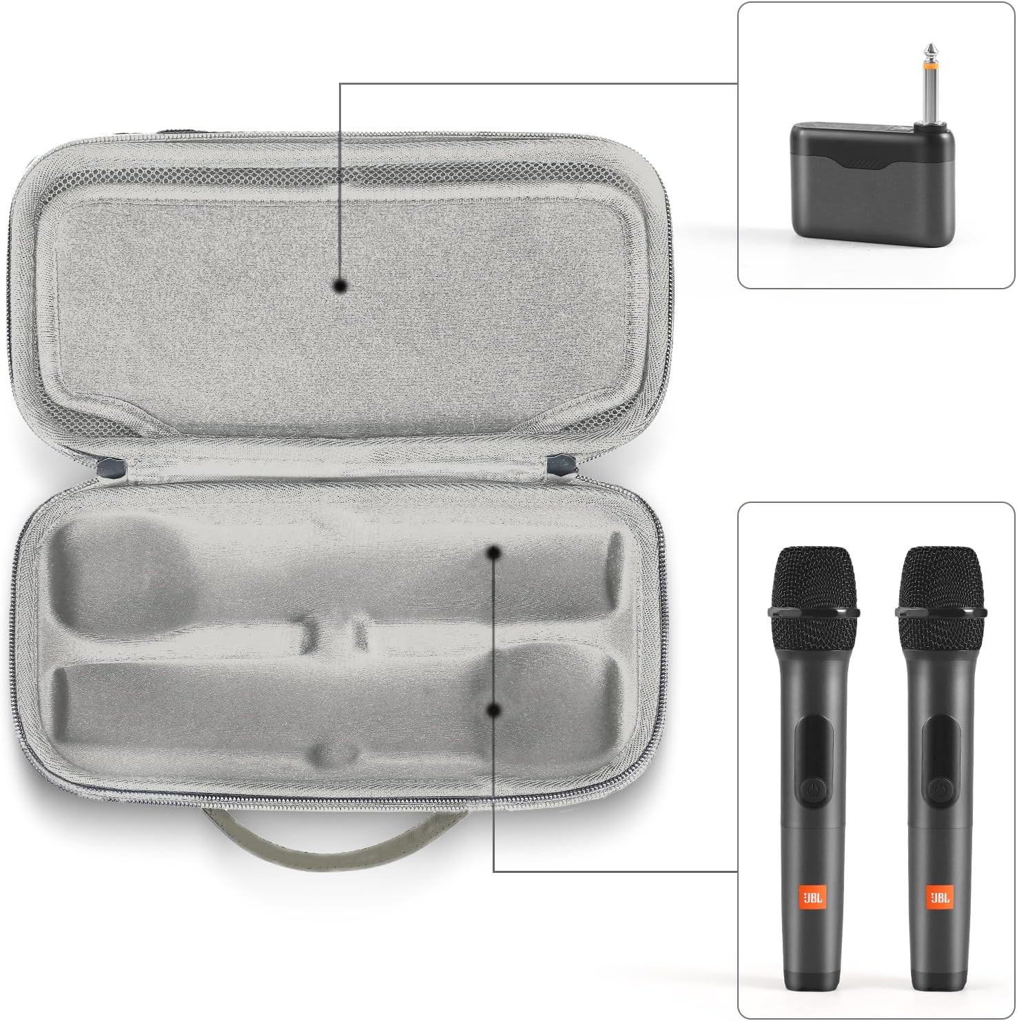 Wireless Microphone Portable Carrying Case Compatible with JBL Wireless…