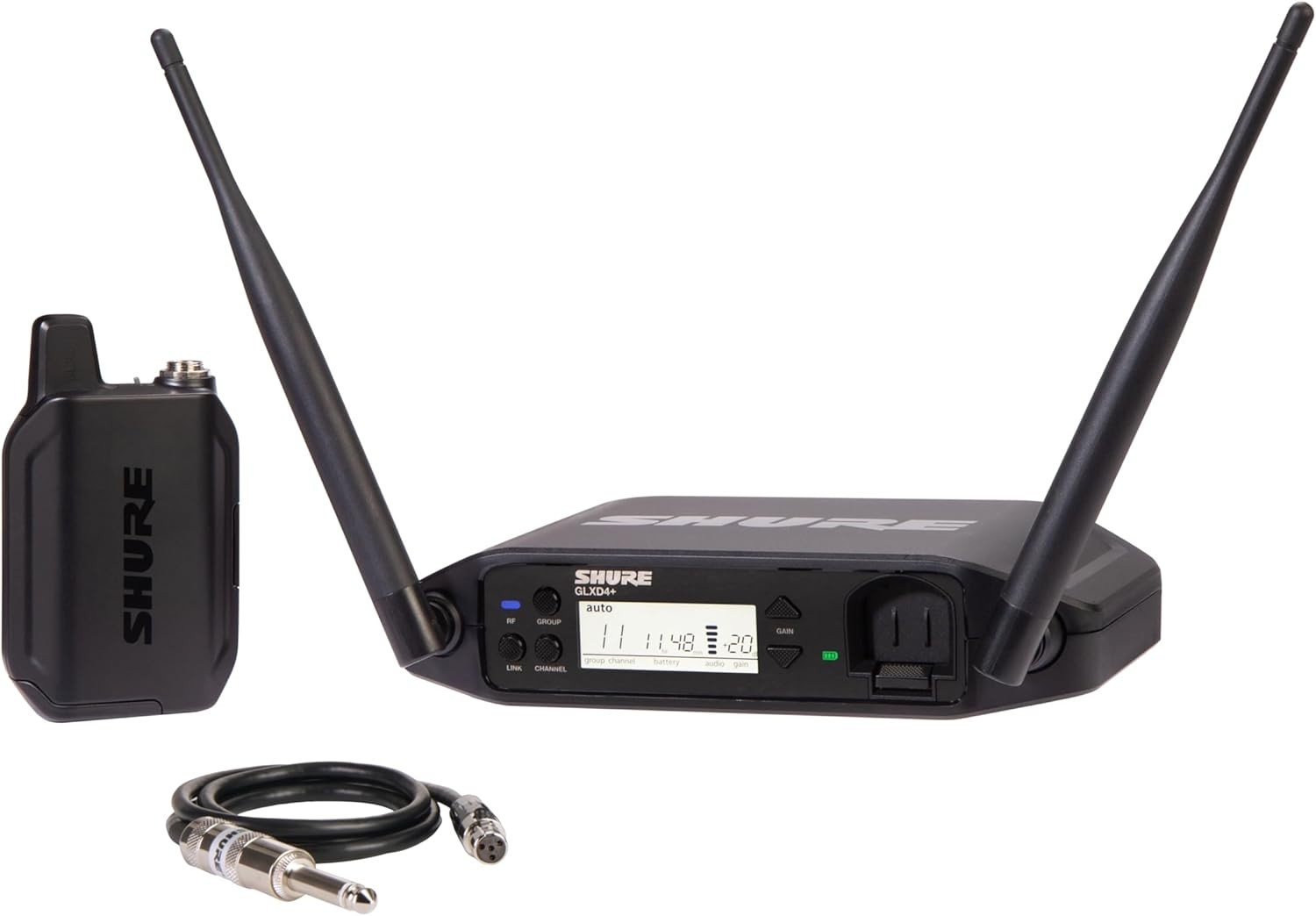 Shure GLXD14+ Guitar / Bass Digital Wireless Bodypack System -WA302 Guitar Cable