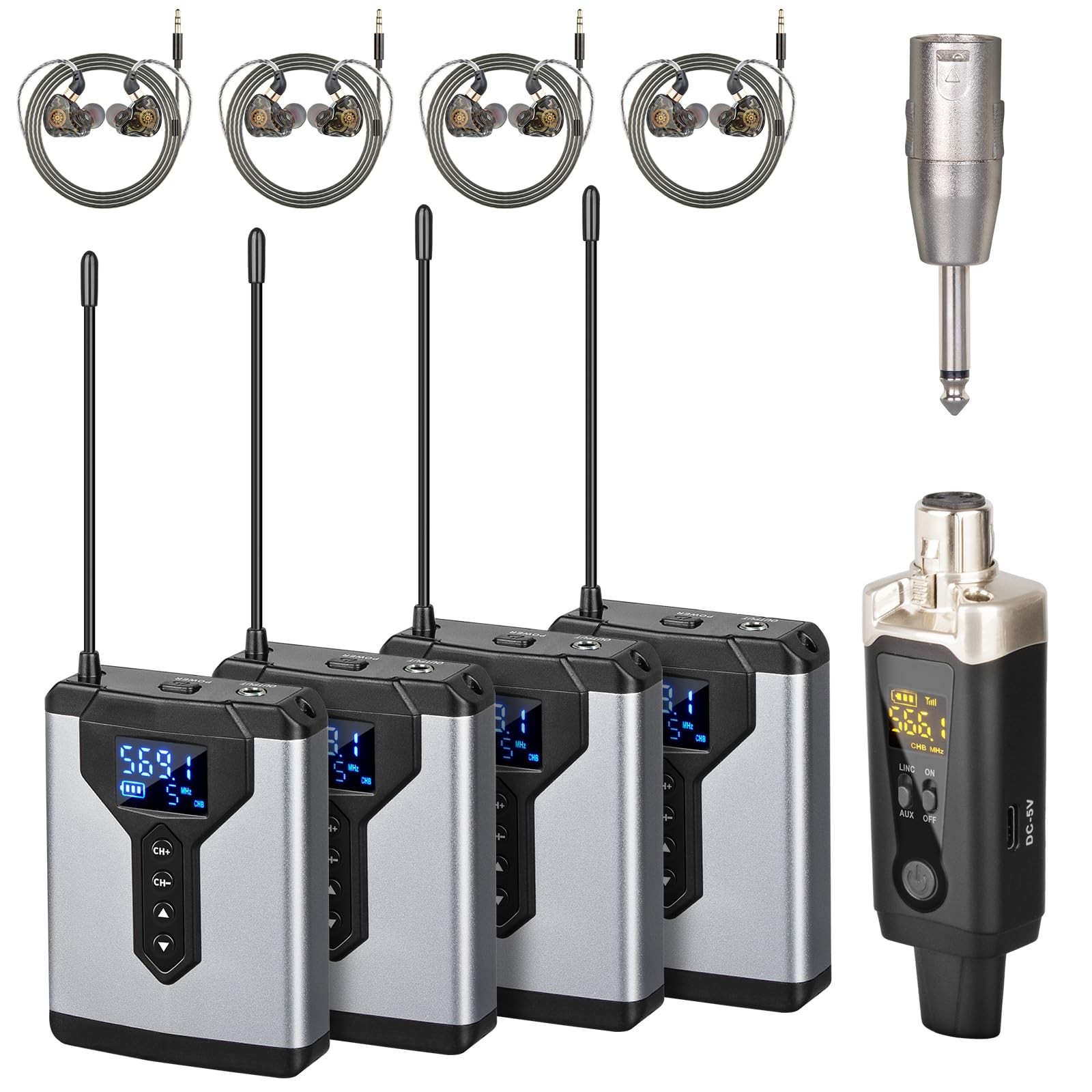 Depusheng T92 Wireless in Ear Monitor System with Transmitter Clip on Receive…