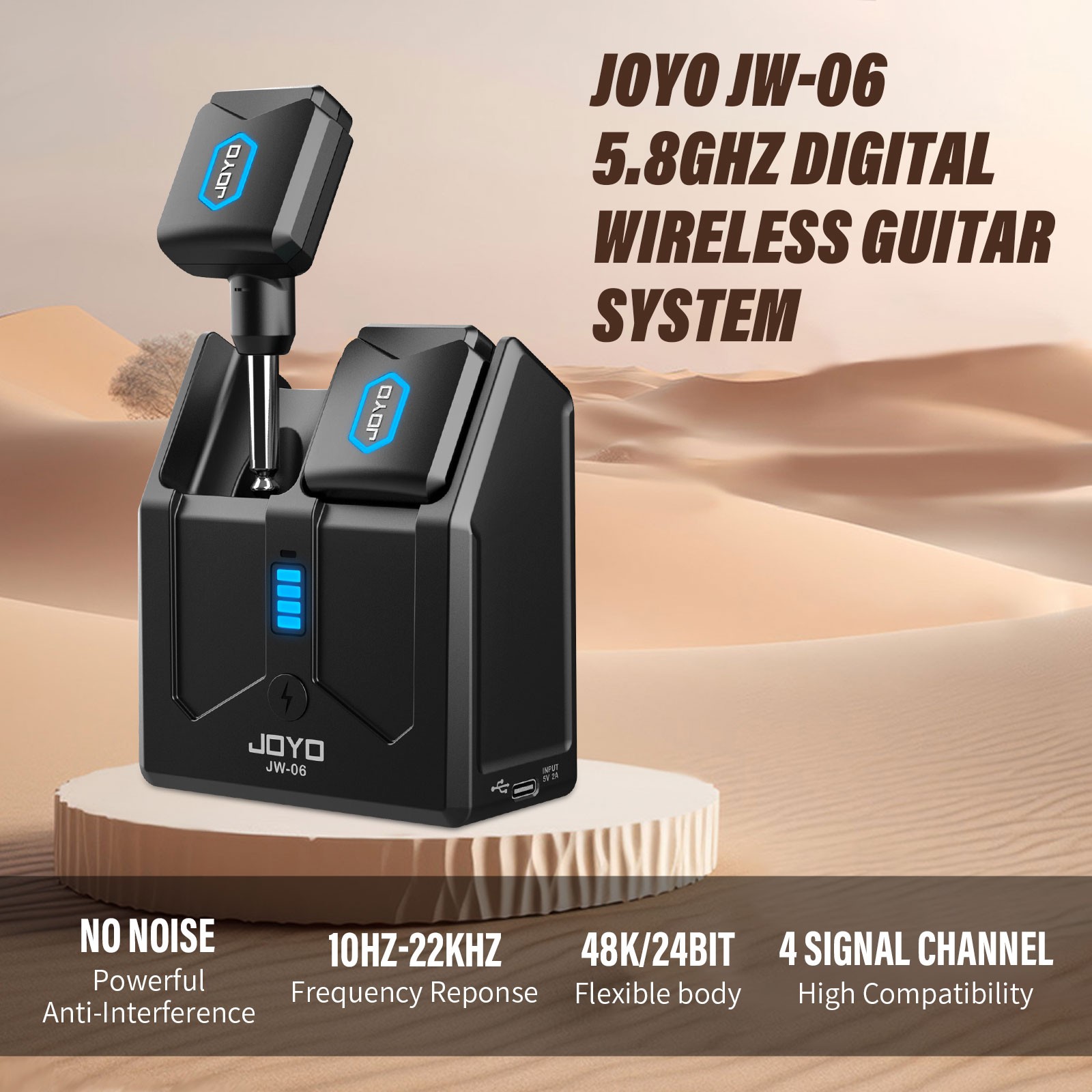 JOYO 5.8Ghz Digital Wireless Guitar System Transmitter Receiver Rechargeable