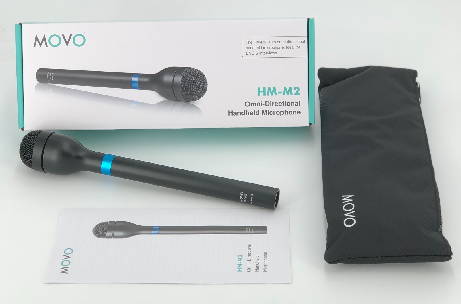 Movo HM-M2 Dynamic Omnidirectional Handheld XLR Reporter / Interview Microphone