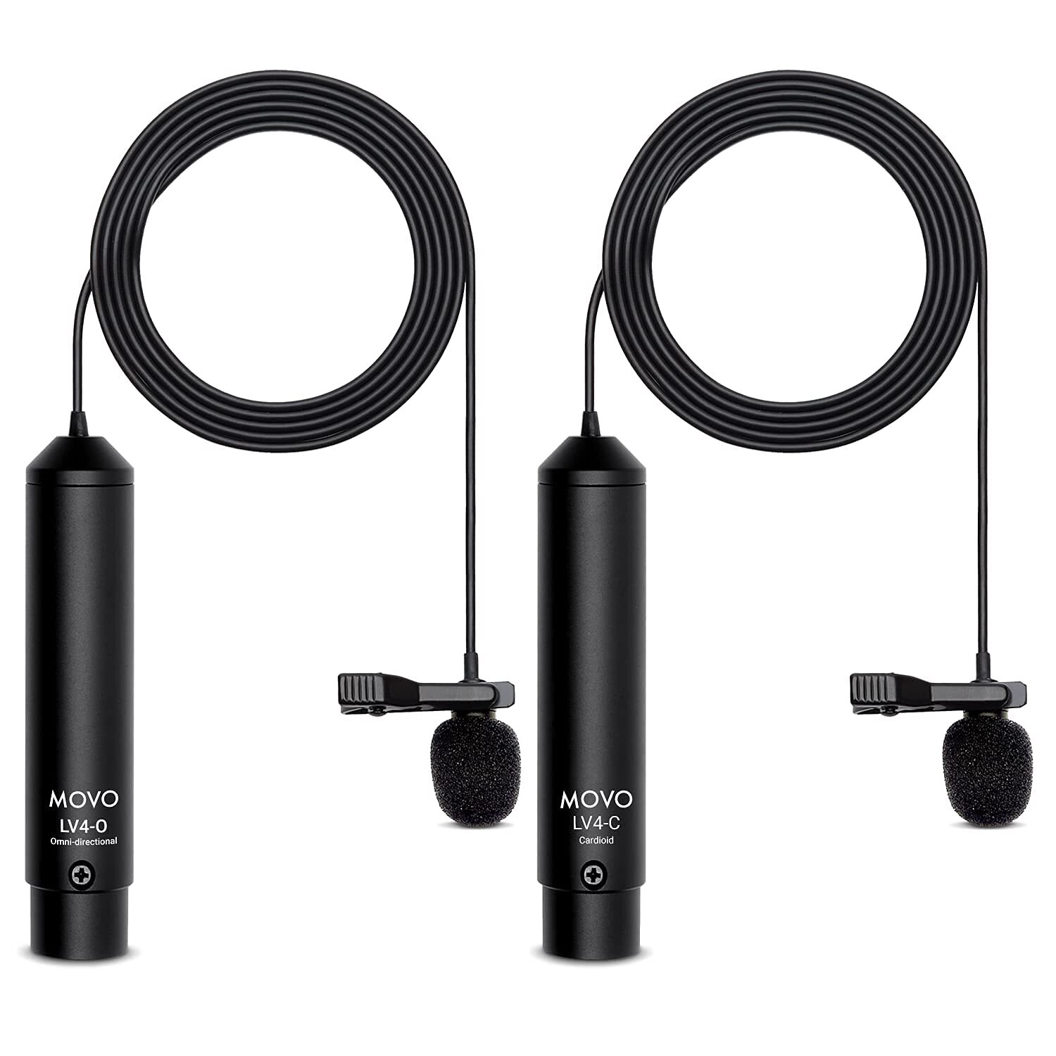 Movo LV4 Phantom Power XLR Lavalier Microphone Interview Kit
