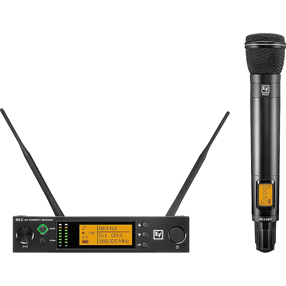ElectroVoice RE3 Wireless Handheld Set wND96 Mic Head 488524 MHz
