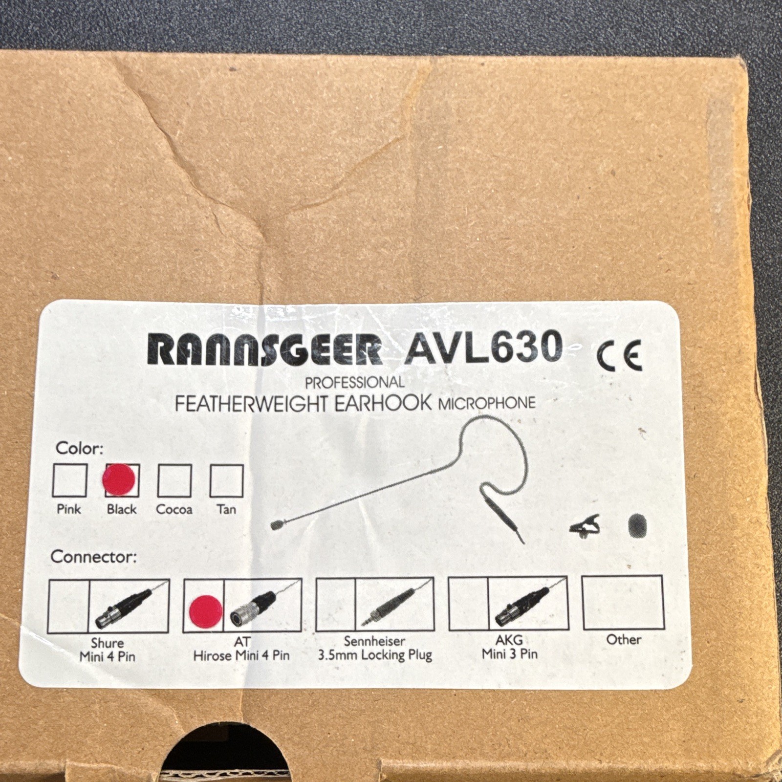 Ramsgeer AVL630 Featherweight Wired Earset Earhook Microphone Black
