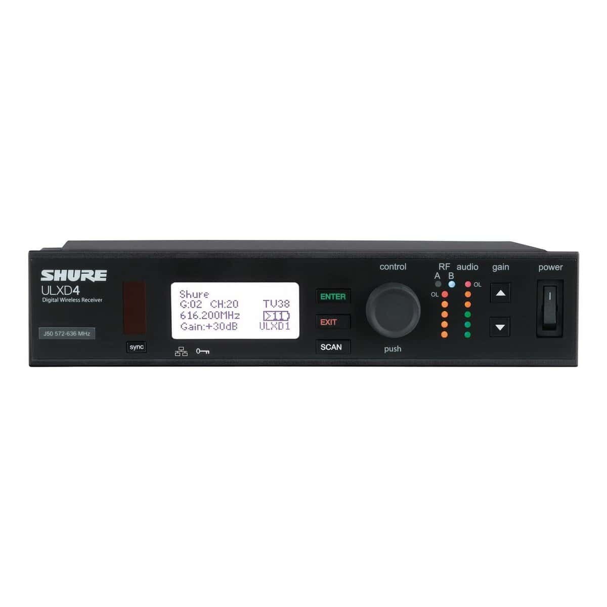 Shure ULXD4 V50 Digital Wireless Receiver, 174-216MHz