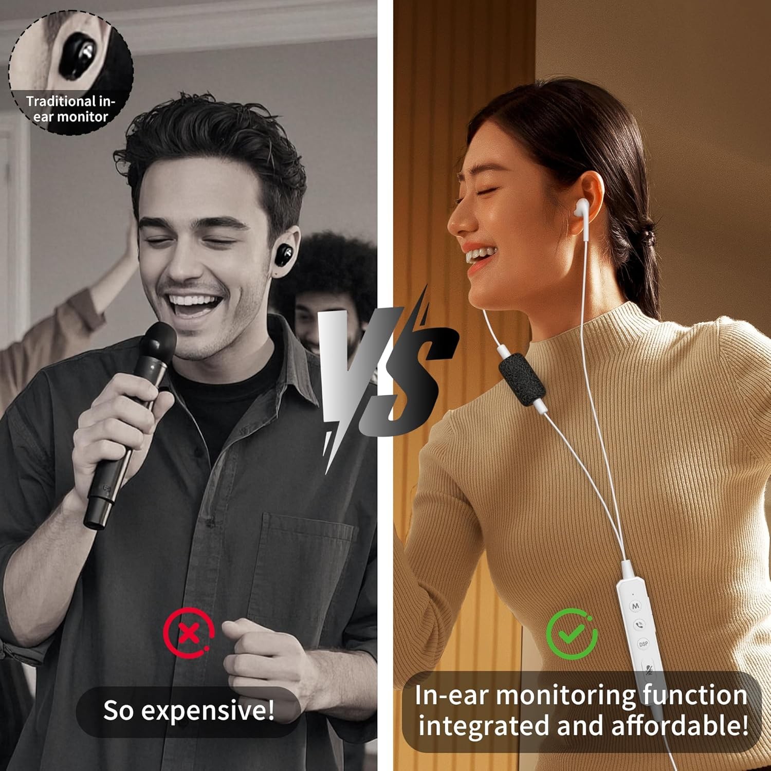 Type C Karaoke Headset with Sound Card