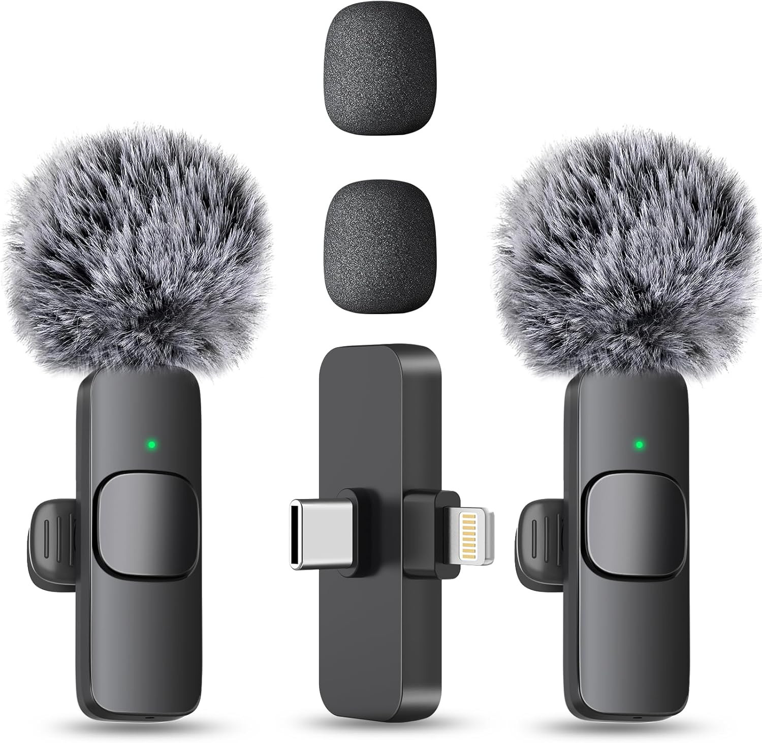 Wireless Mini Microphone for Iphone, Android Phone – 2 Pack Lavalier