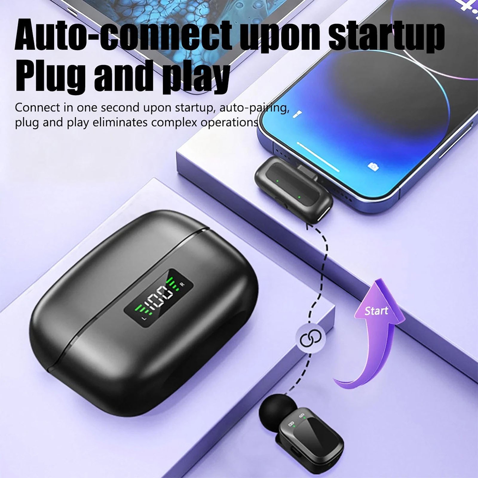 2.4G Wireless Microphone for Type-C Phone Tablet Laptop Video Recording Vlog