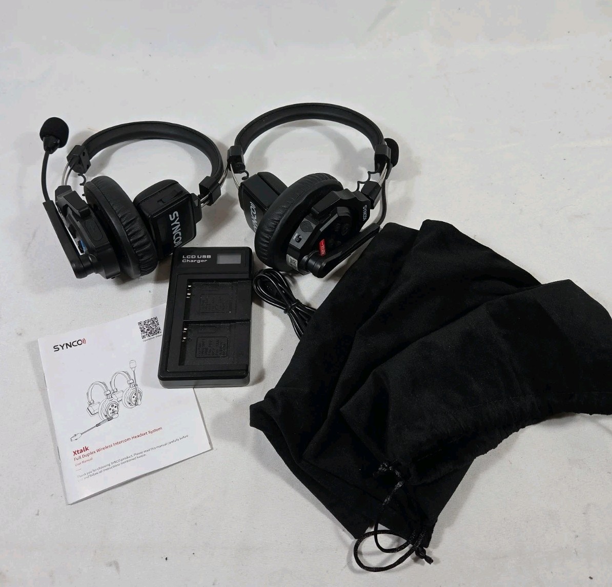 SYNCO XTALK X2 Wireless Intercom Headset System 2.4GHz 350M/1148FT For 2 Persons