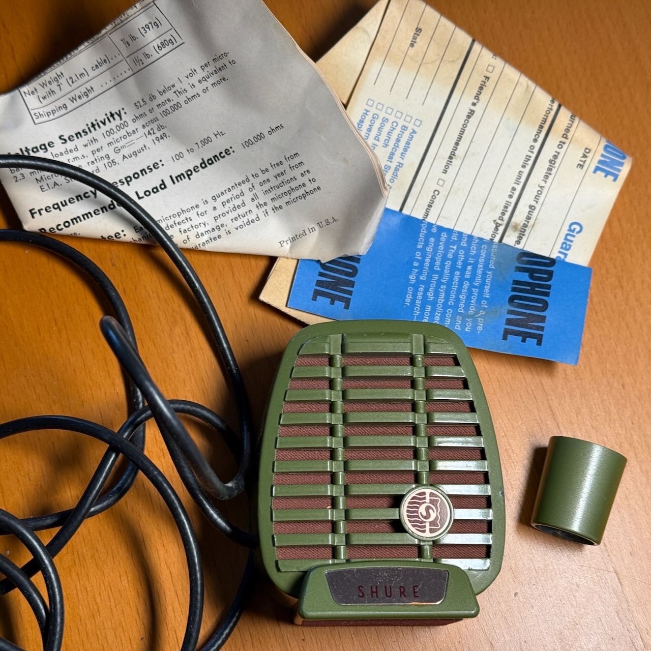 Vintage NOS Shure 510C microphone Ham Radio Blues Harp Mic, Controlled Magnetic