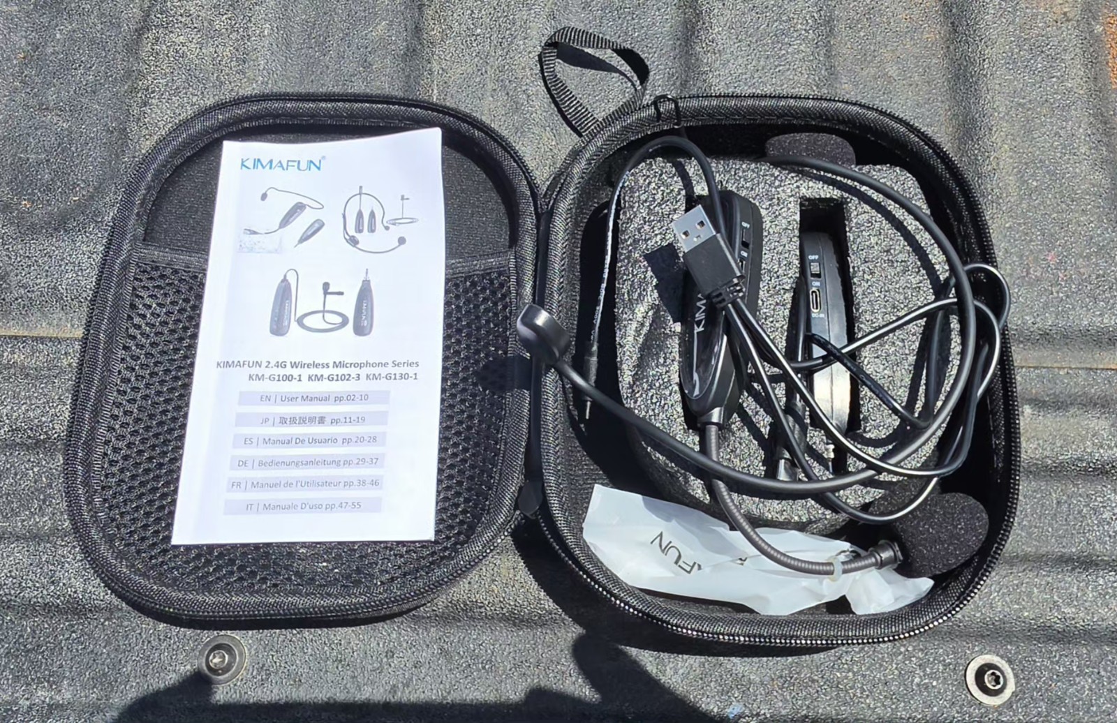 KIMAFUN 2.4G Wireless Microphone System Kit Case Manual KM-G100-1 KM-G102-3 G130