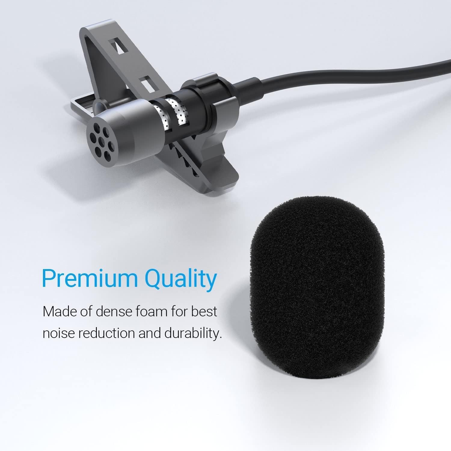 Lavalier Microphone Windshield Set – 5 Furry & Foam Covers Included