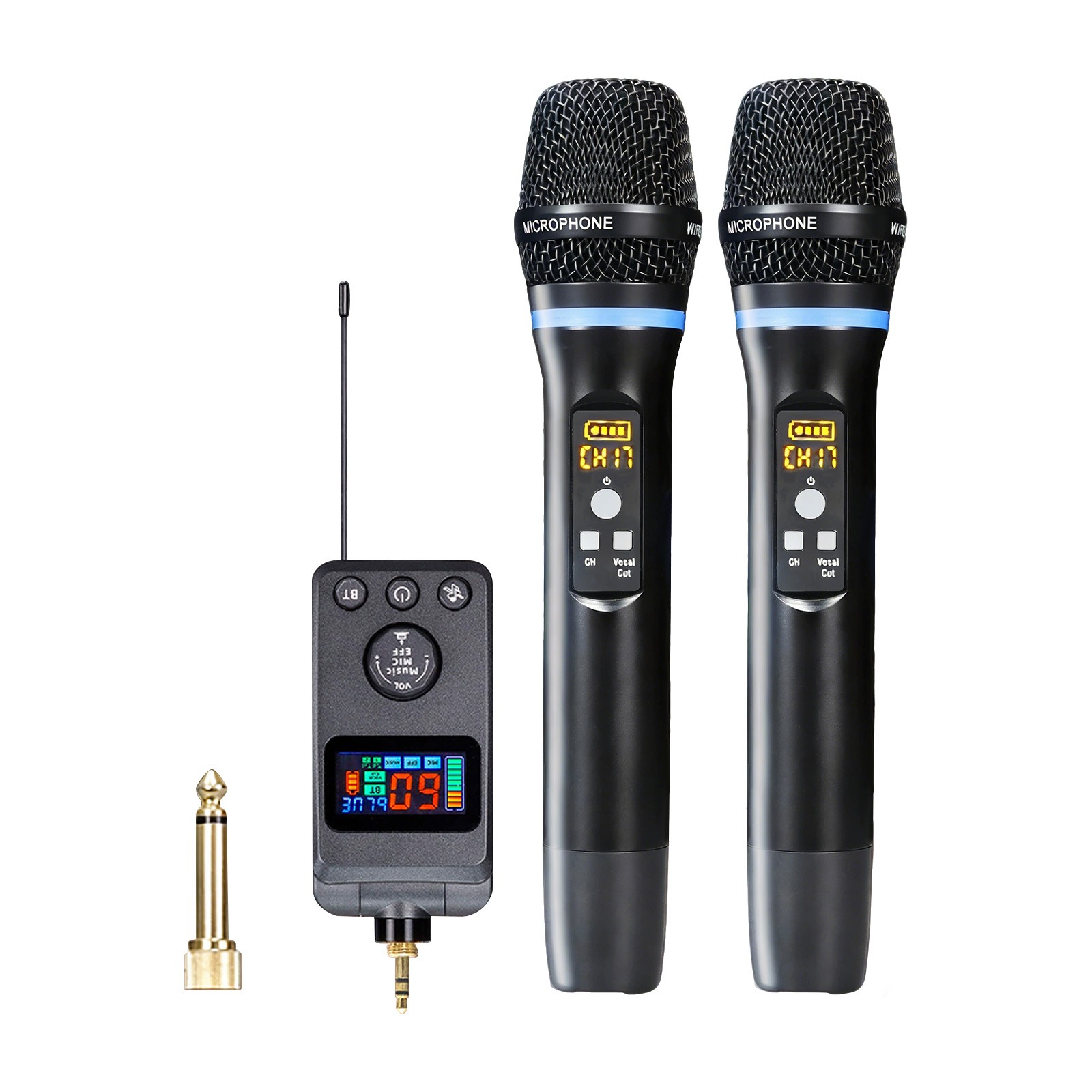 2 PCS Rechargeable LED Digital Display Handheld Microphone With Bluetooth