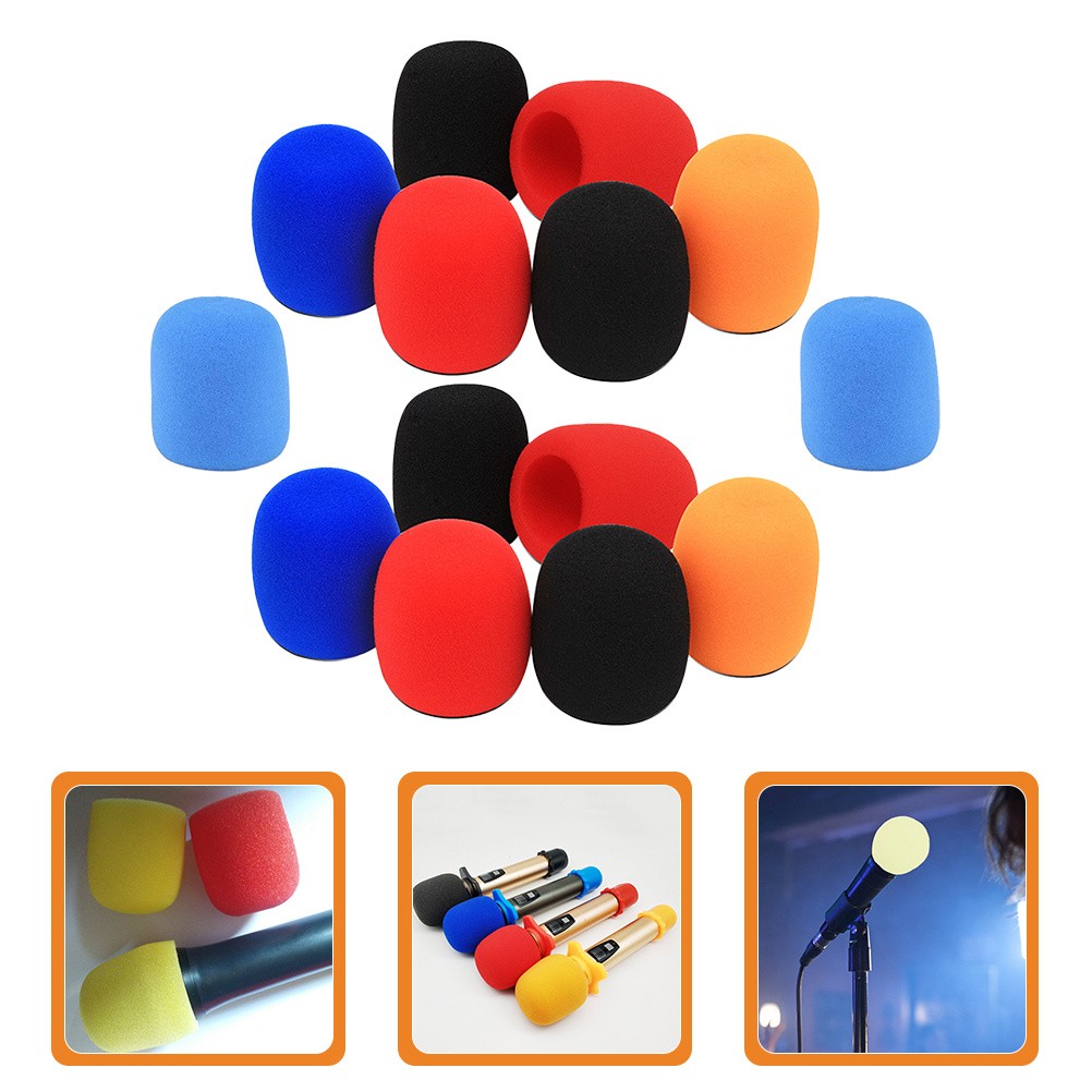 15 Pcs Microphone Covers Mic Covers Foams Microphone Protectors(Random color)