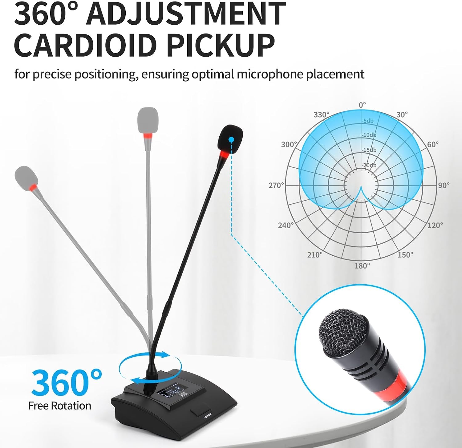 XTUGA Wireless Conference Microphone System Quad Channel