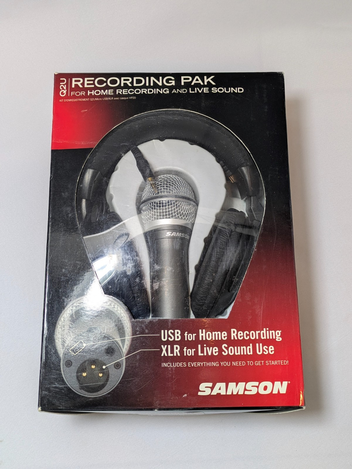 Samson Q2U Recording + Podcasting Pack USB/XLR Dynamic Microphone + Headphones