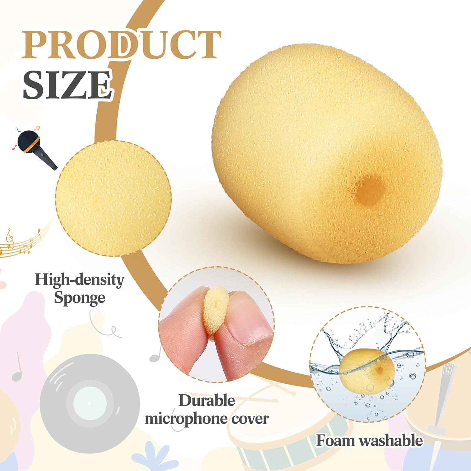 20 Mini Size Headset Windscreen Microphone Foam Cover Small Lapel Mic Sponge Pop